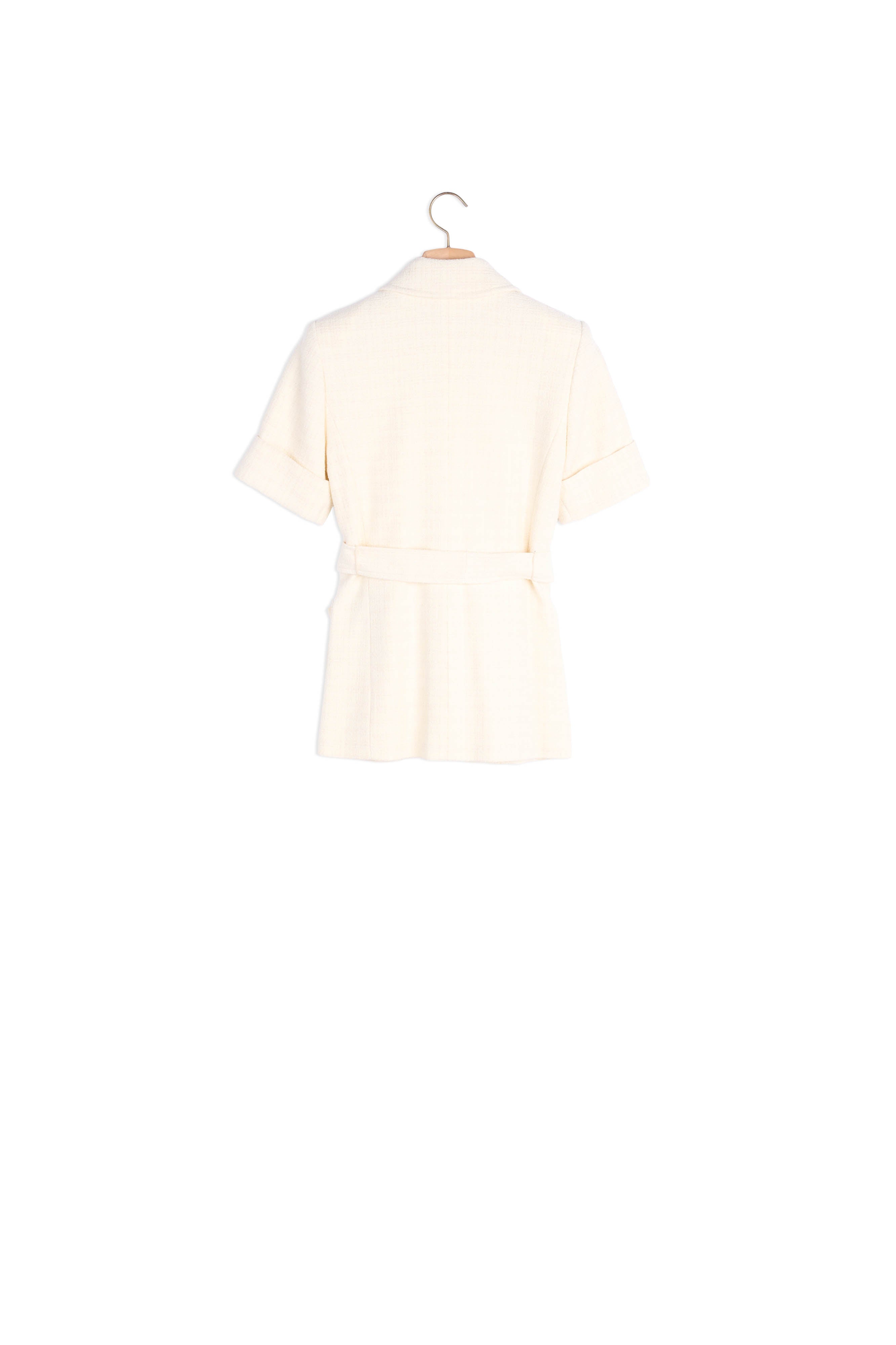 Veste en tweed à manches courtes Sandro seconde main