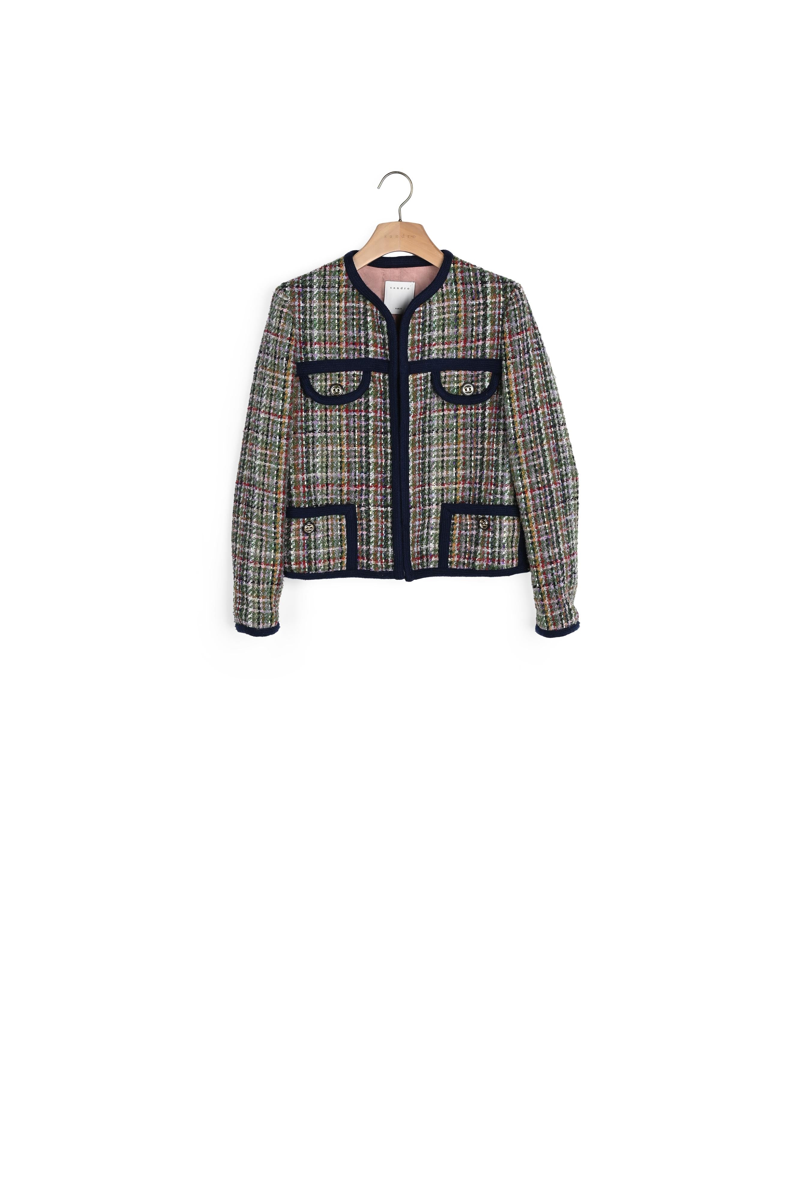 Veste en tweed multicolore Sandro seconde main