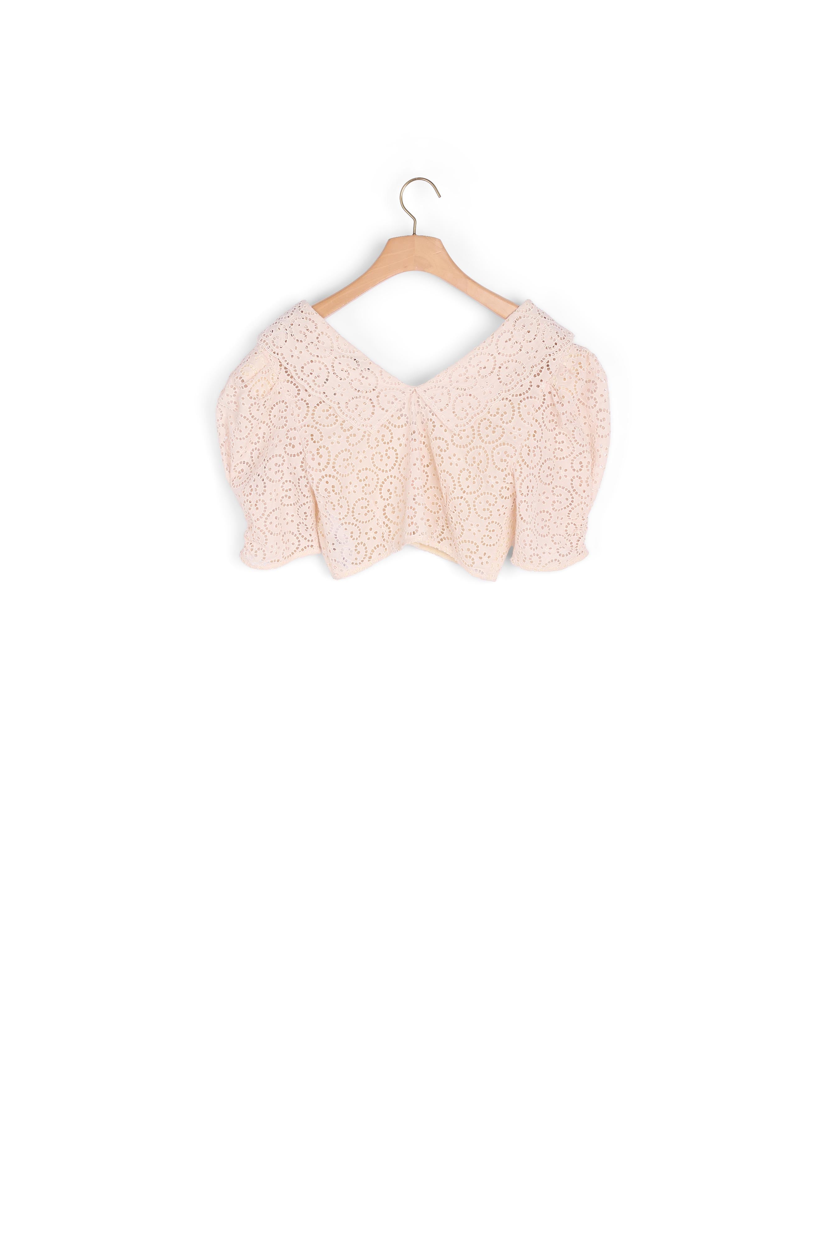 Chemise courte en broderie anglaise Sandro seconde main