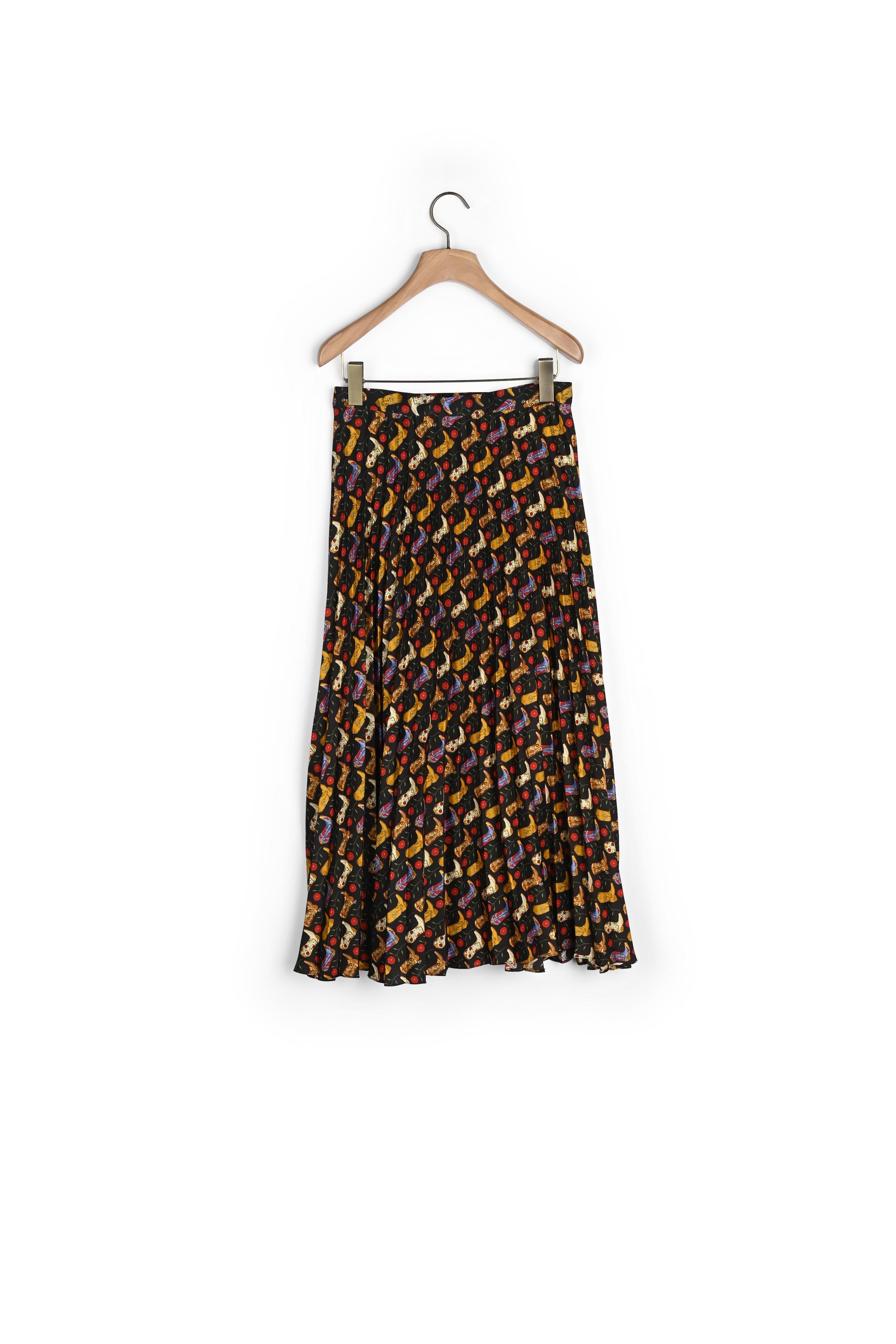 Jupe plissée portefeuille en imprimé Sandro seconde main