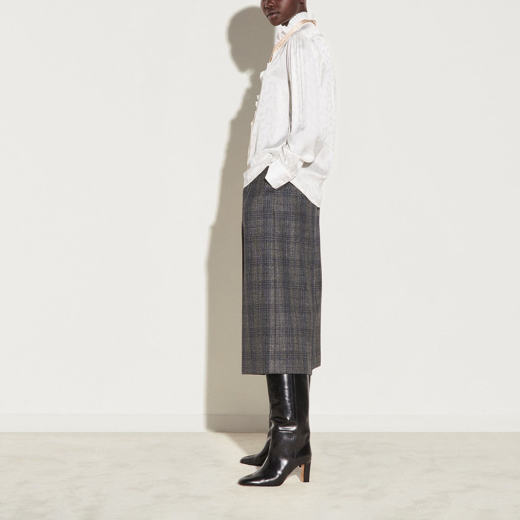 Chemise en jacquard et col plissé Sandro seconde main