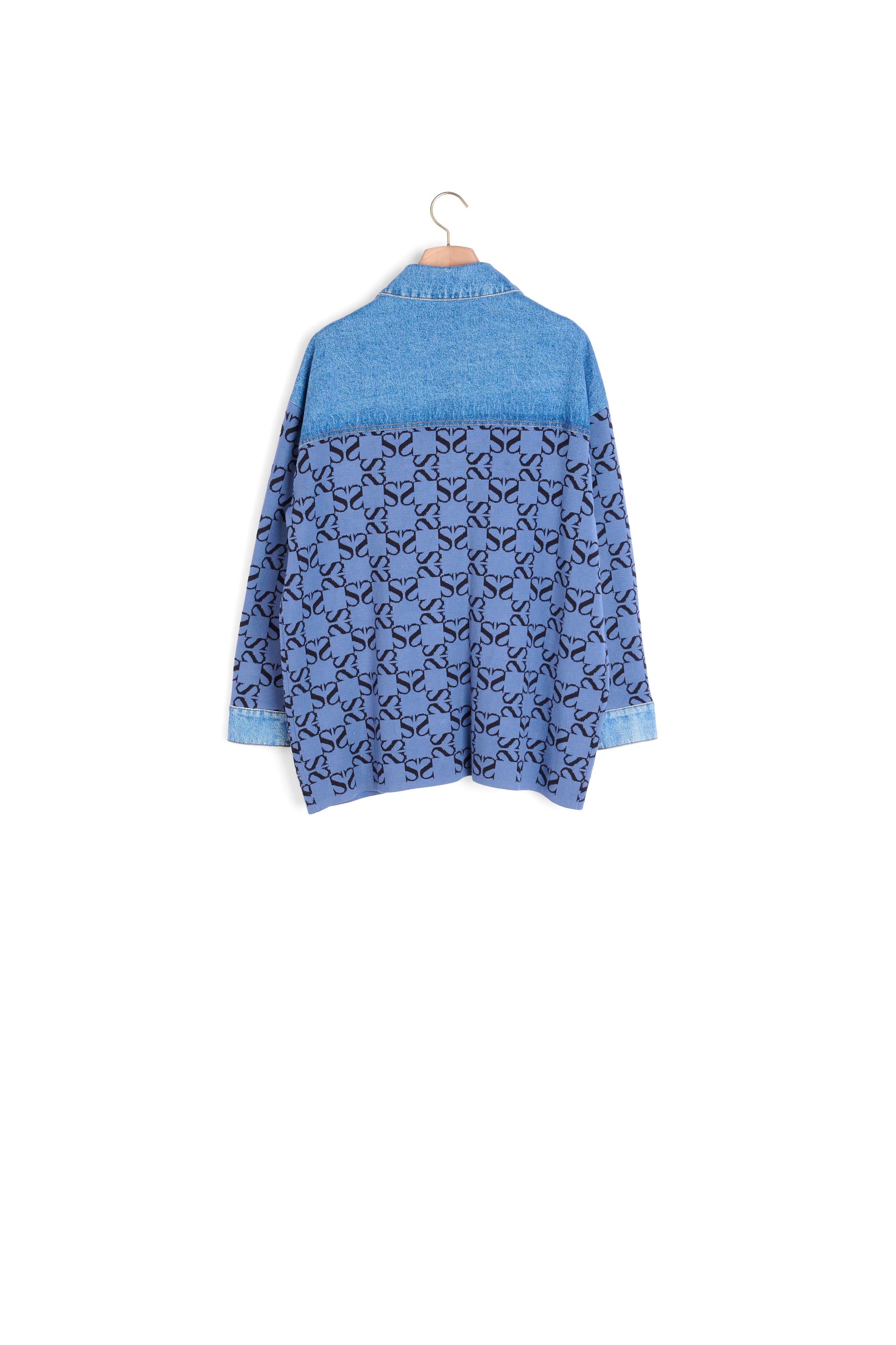 Cardi-coat oversize en mix matières Sandro seconde main