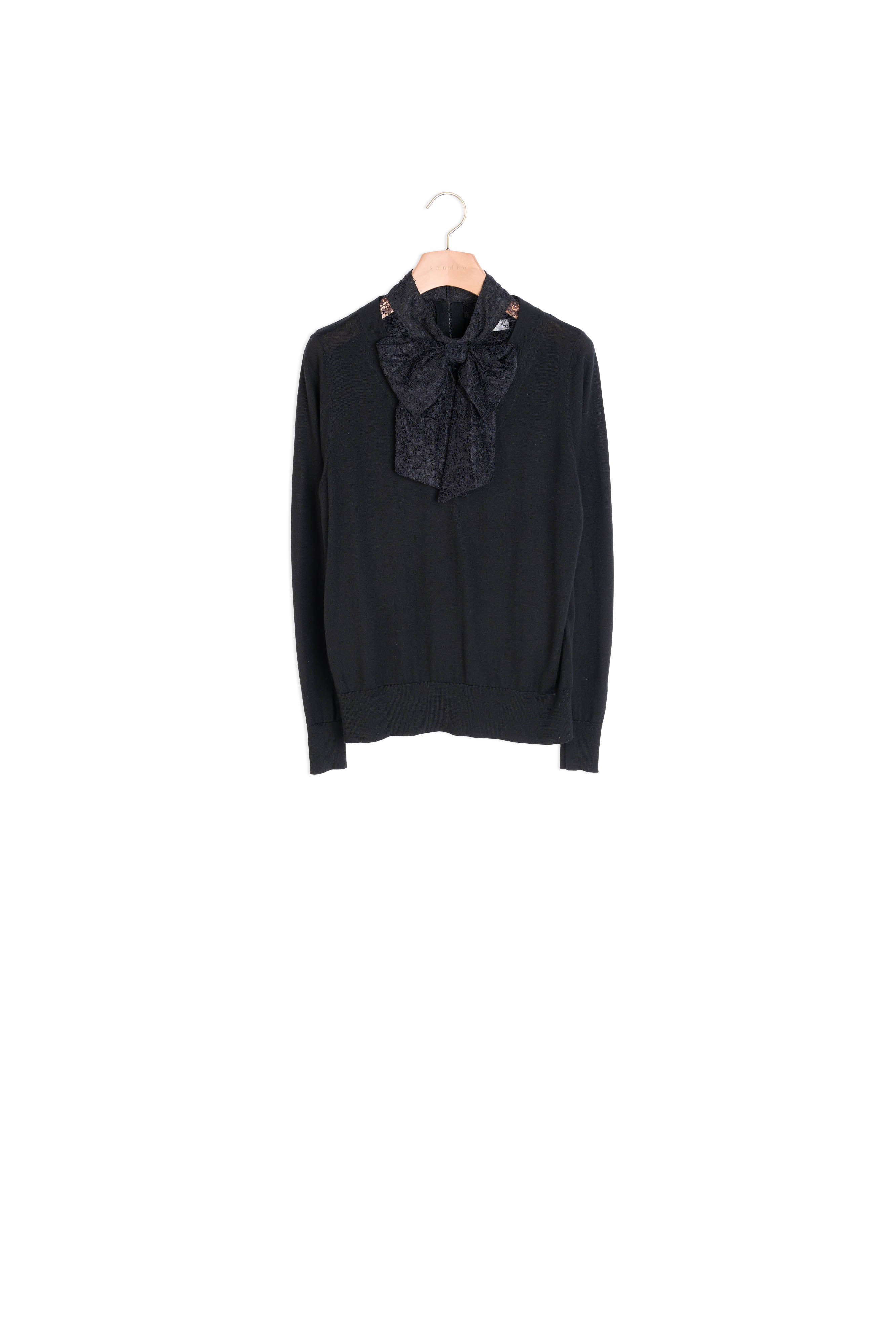 Pull en Maille orné d un nœud Sandro seconde main