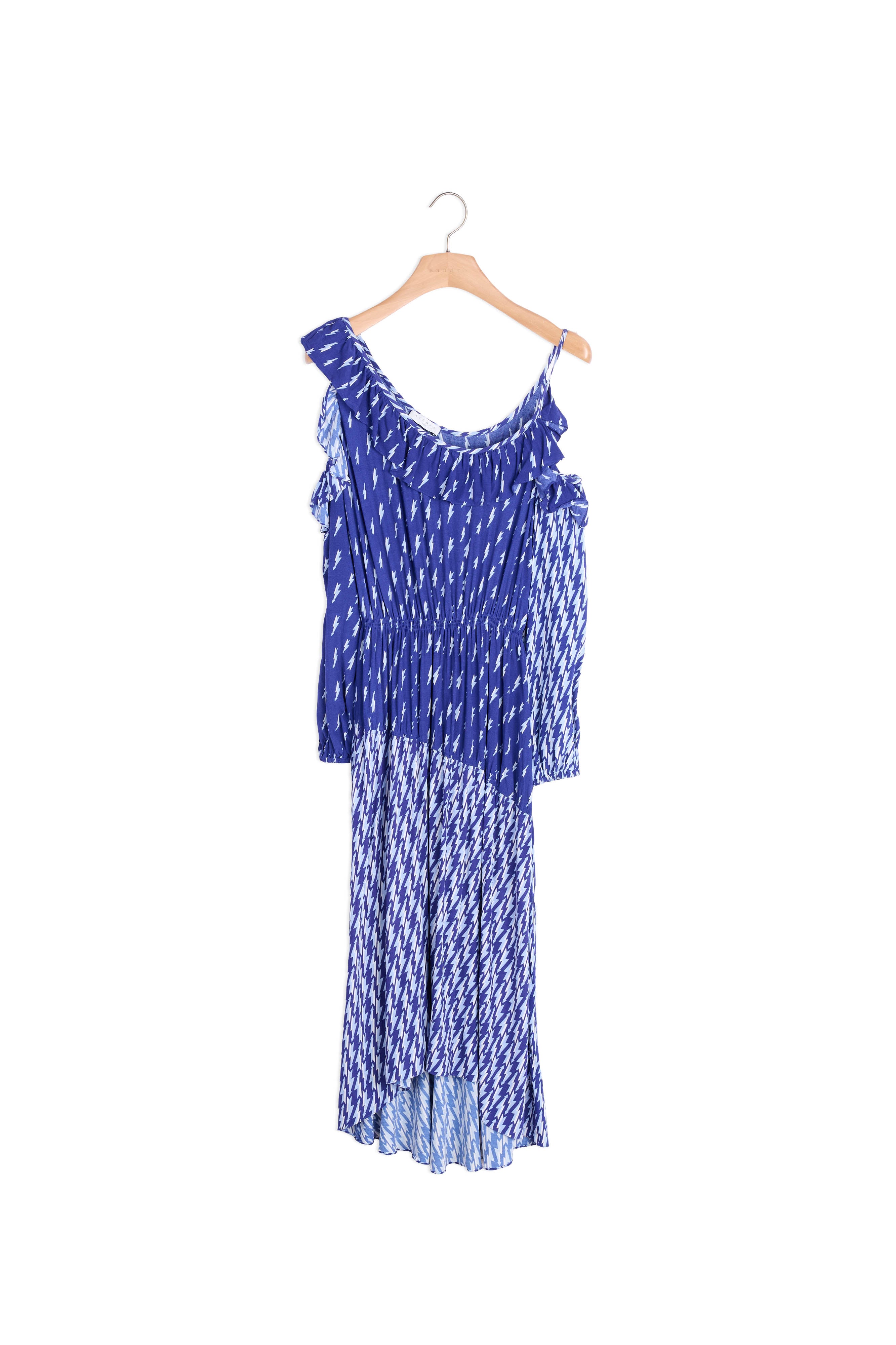 Robe imprimée éclair  épaules dénudées Sandro seconde main