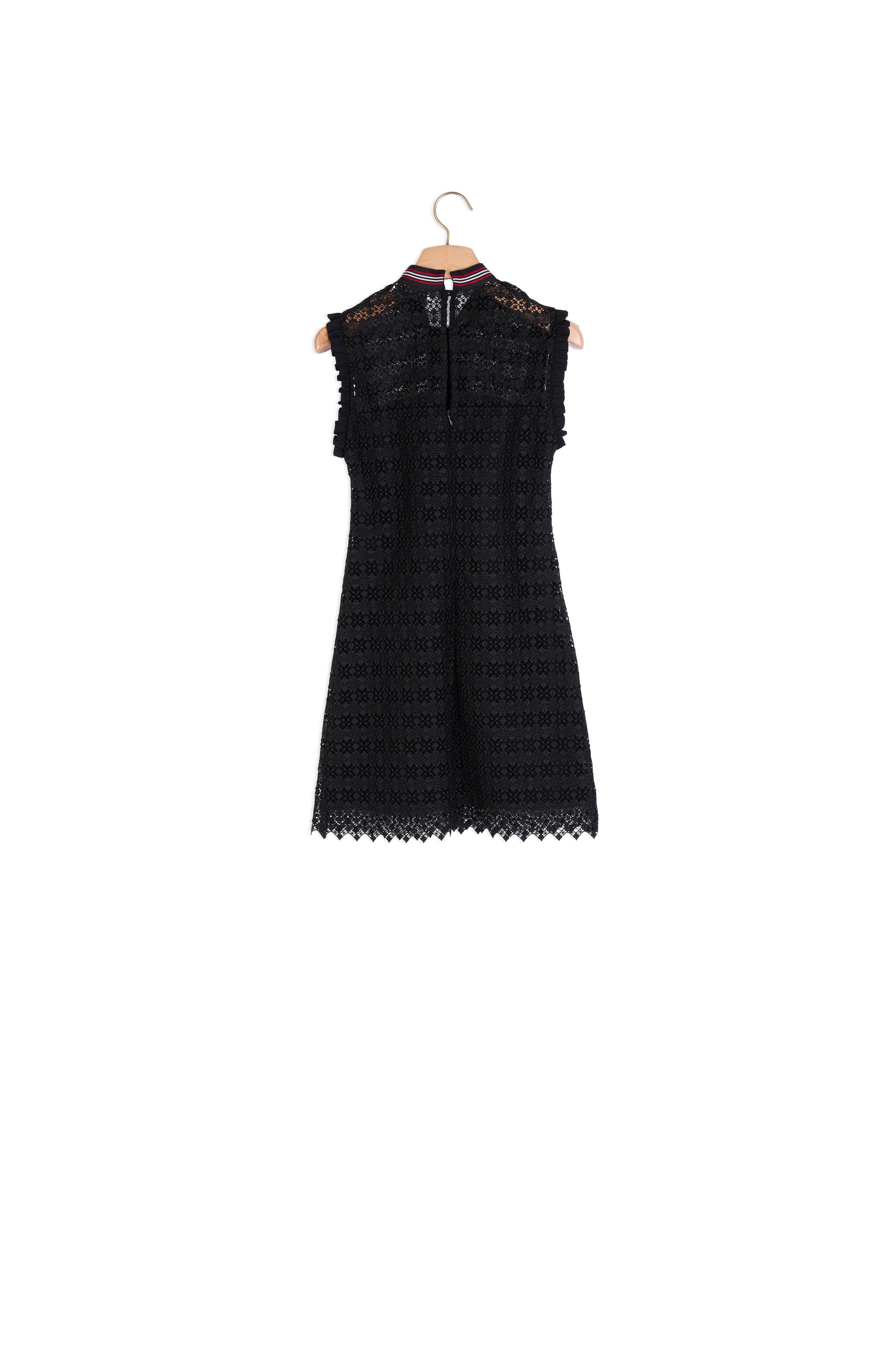 Robe en dentelle avec col gros grain Sandro seconde main