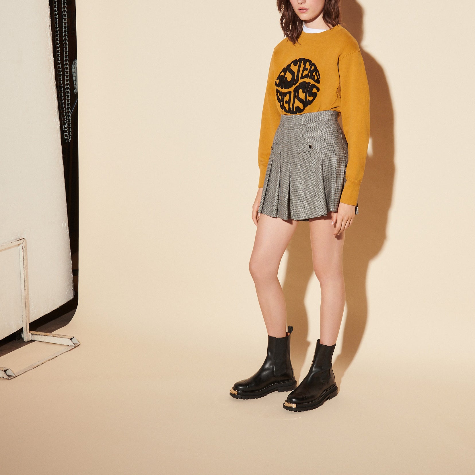 Short Jupe à motif pied de poule Sandro seconde main