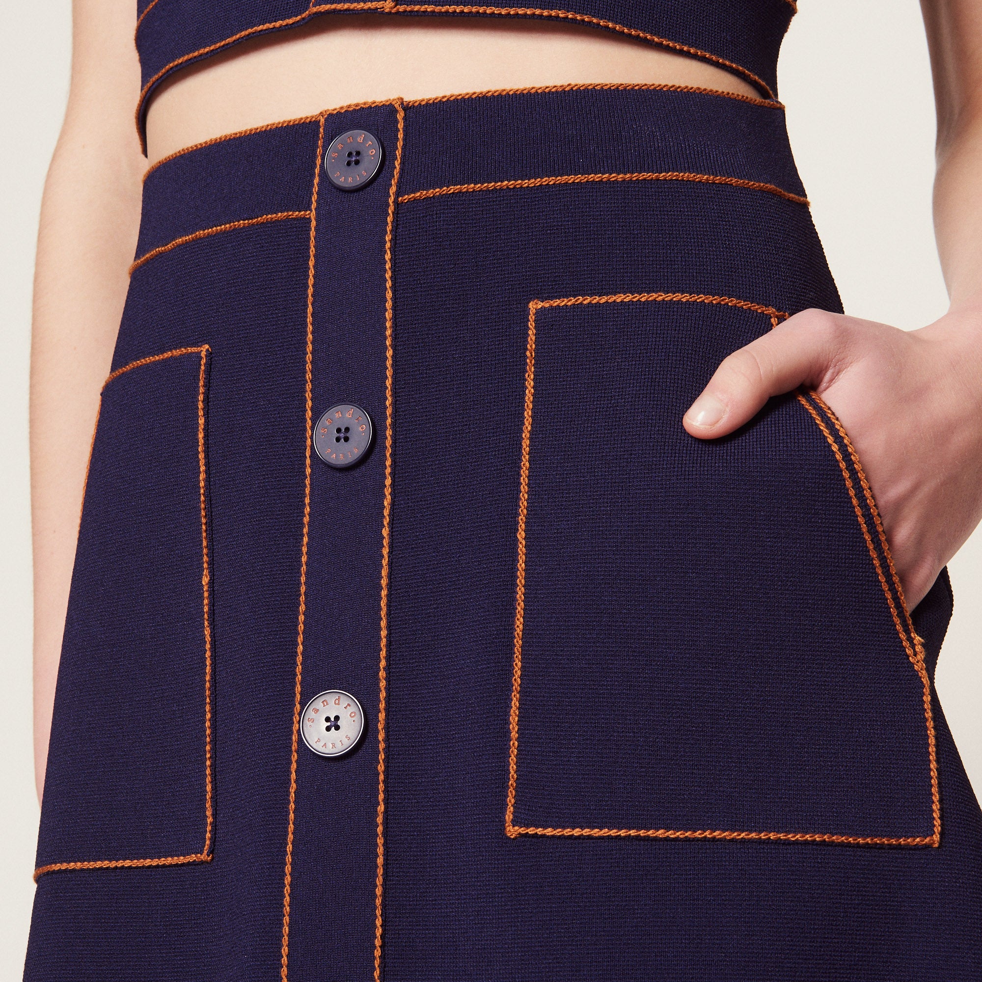 Jupe courte en Maille Sandro seconde main