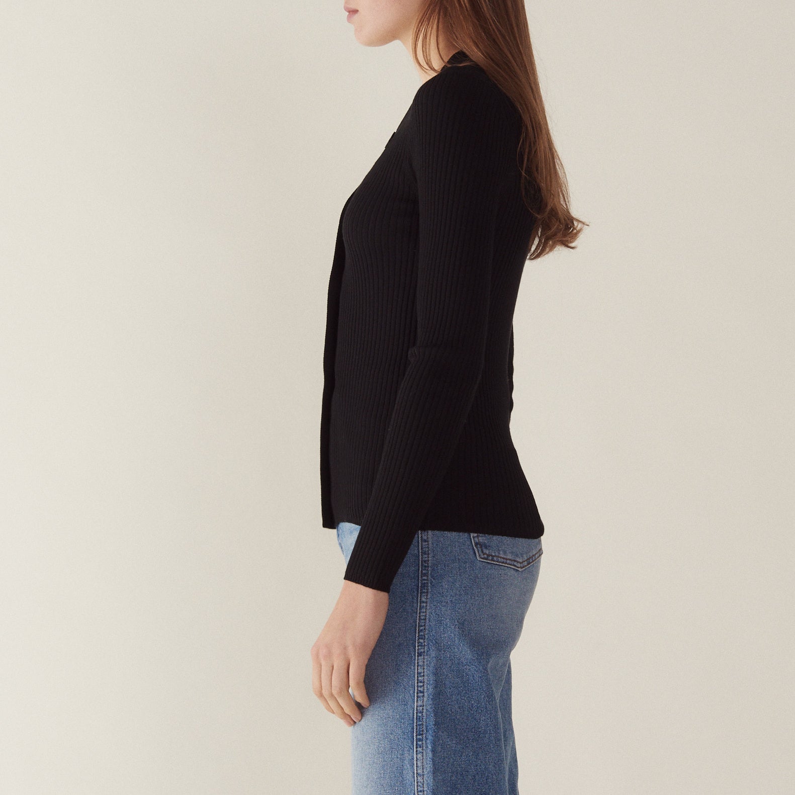 Cardigan boutonné en maille côtelée Sandro seconde main