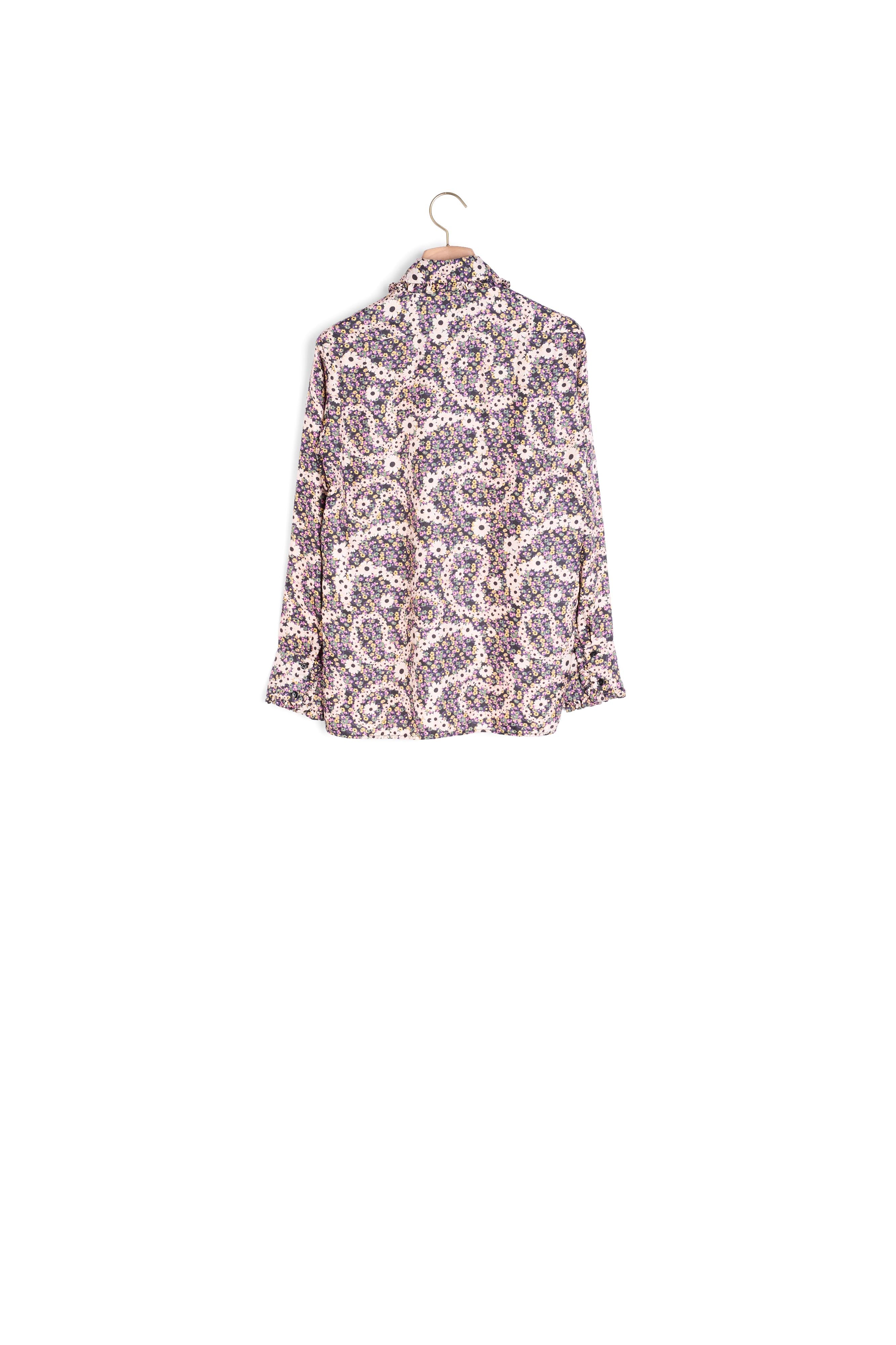 Chemise en soie imprimé fleurs Sandro seconde main
