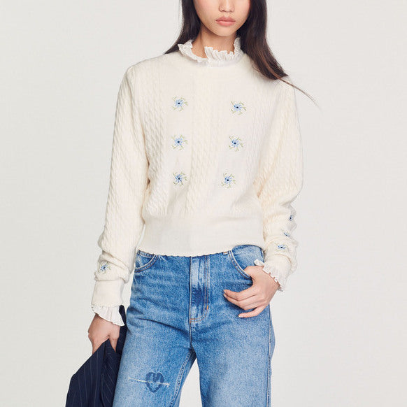 Pull en Maille brodé Sandro seconde main