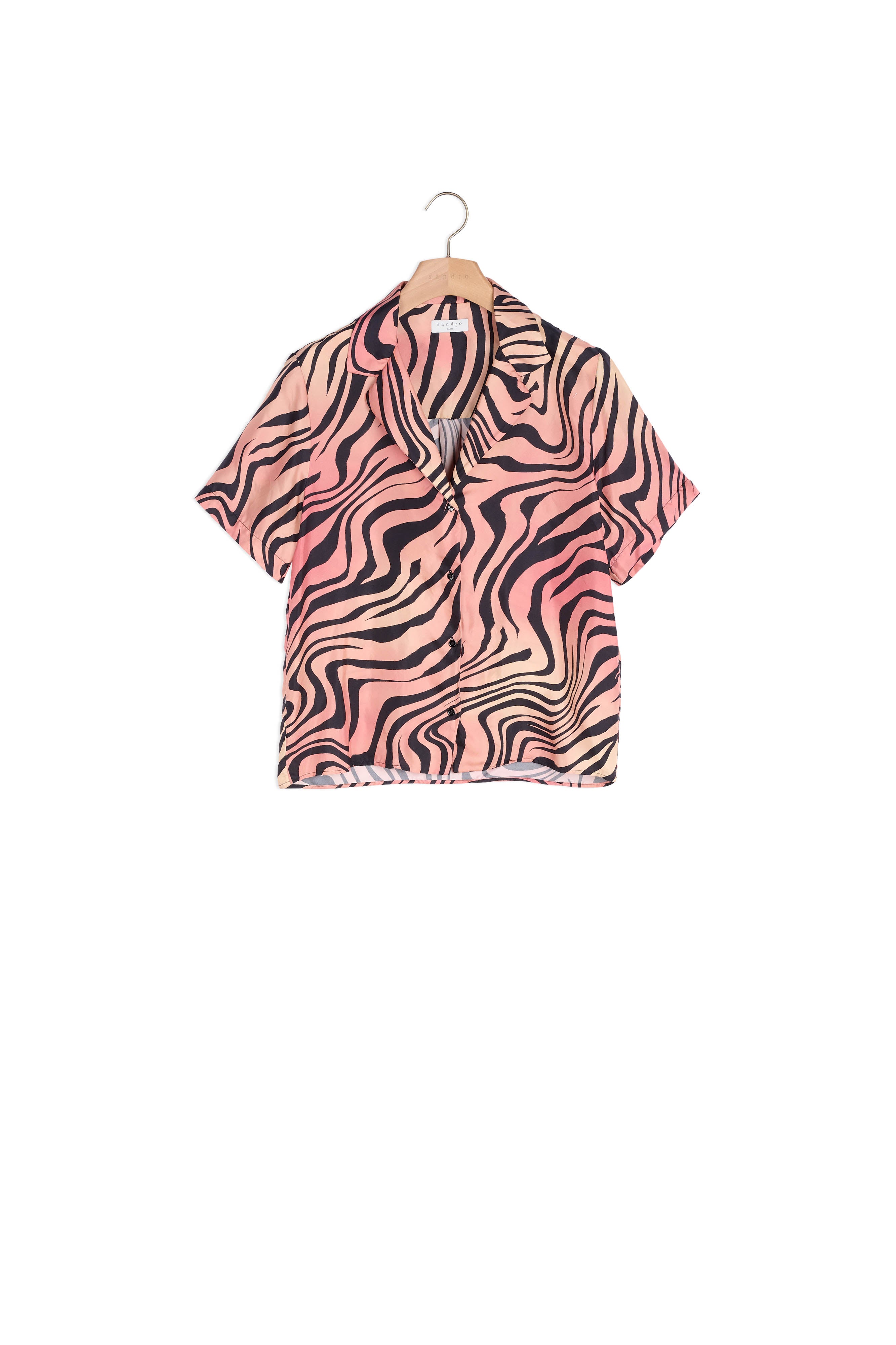 Chemise imprimée en soie Sandro seconde main