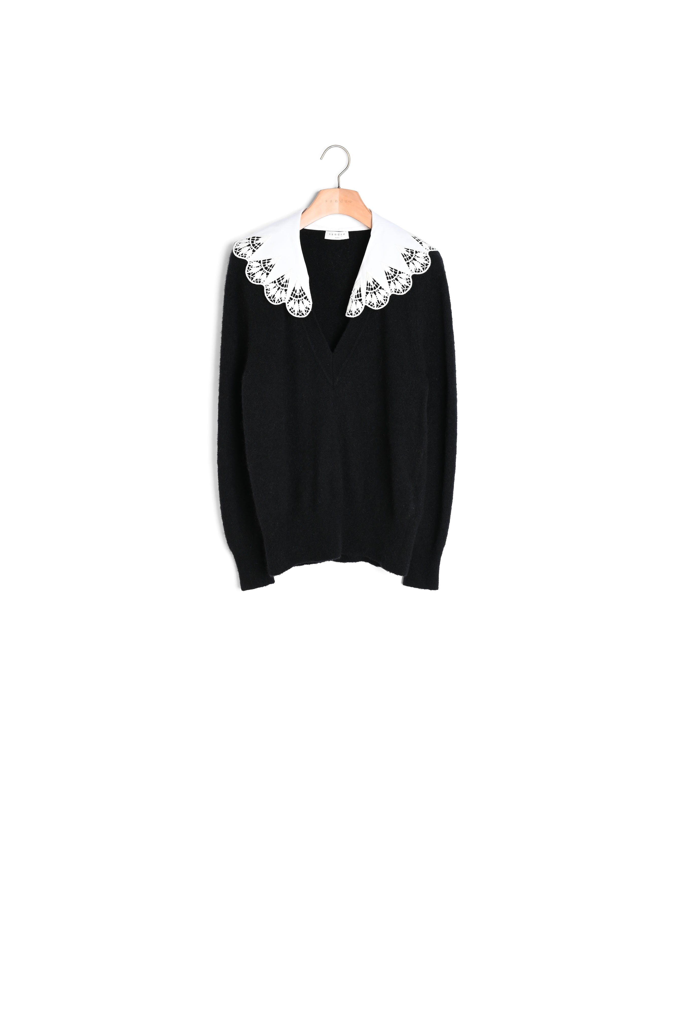 Pull avec col en popeline Sandro seconde main