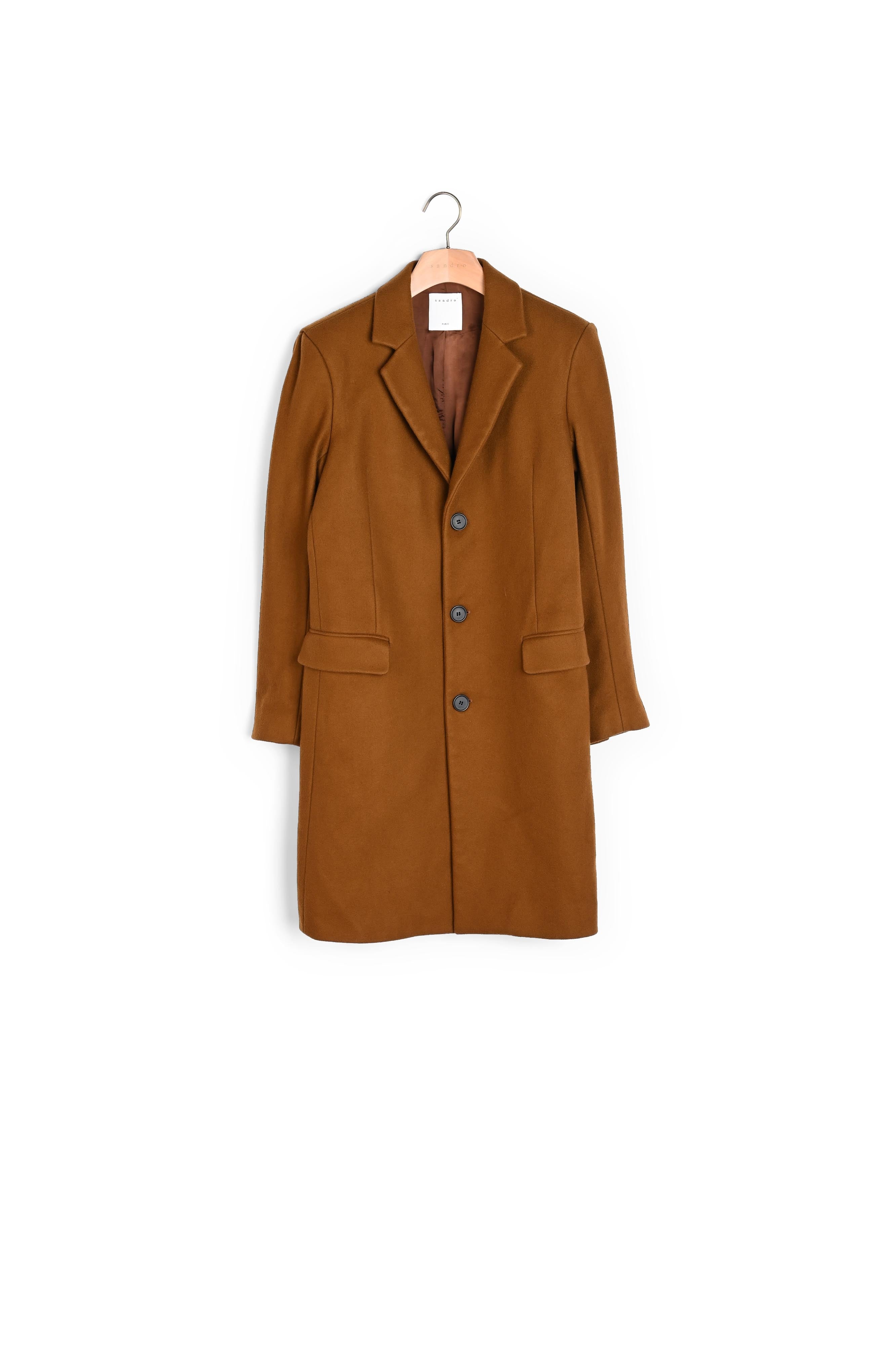 Manteau en drap de laine et cachemire Sandro seconde main