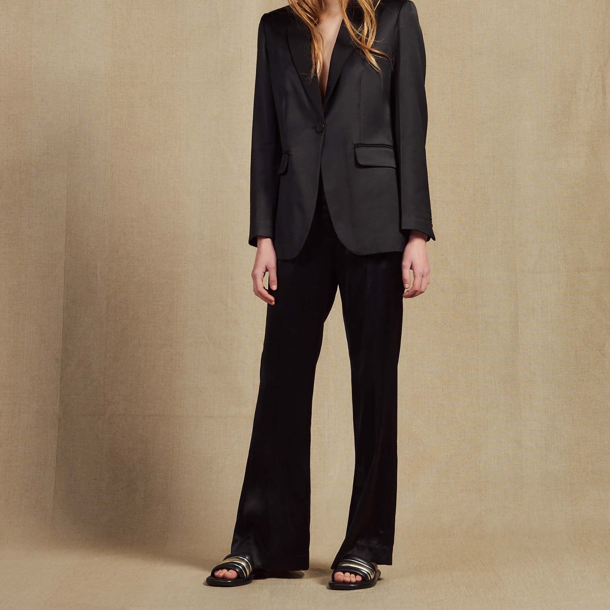 Pantalon en tissu satiné Sandro seconde main