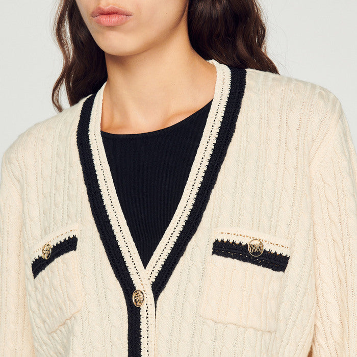 Cardigan en Maille torsadée Sandro seconde main