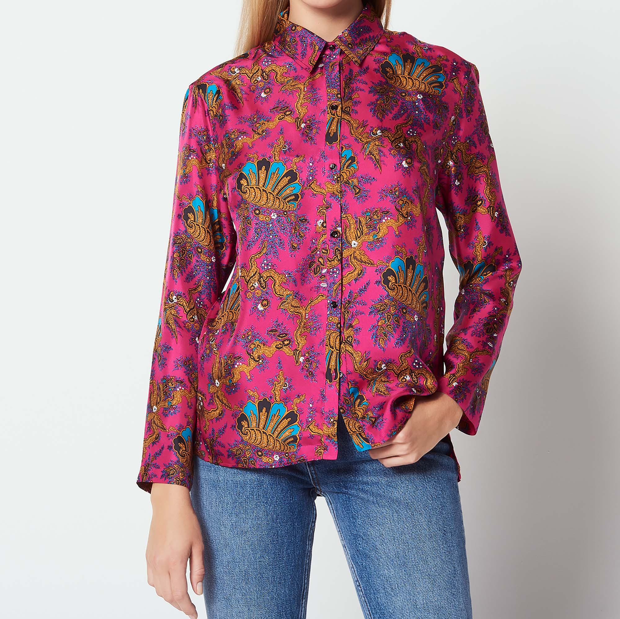 Chemise en soie imprimée Sandro seconde main