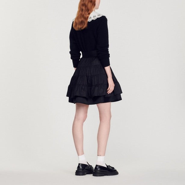 Jupe courte bi-matière Sandro seconde main