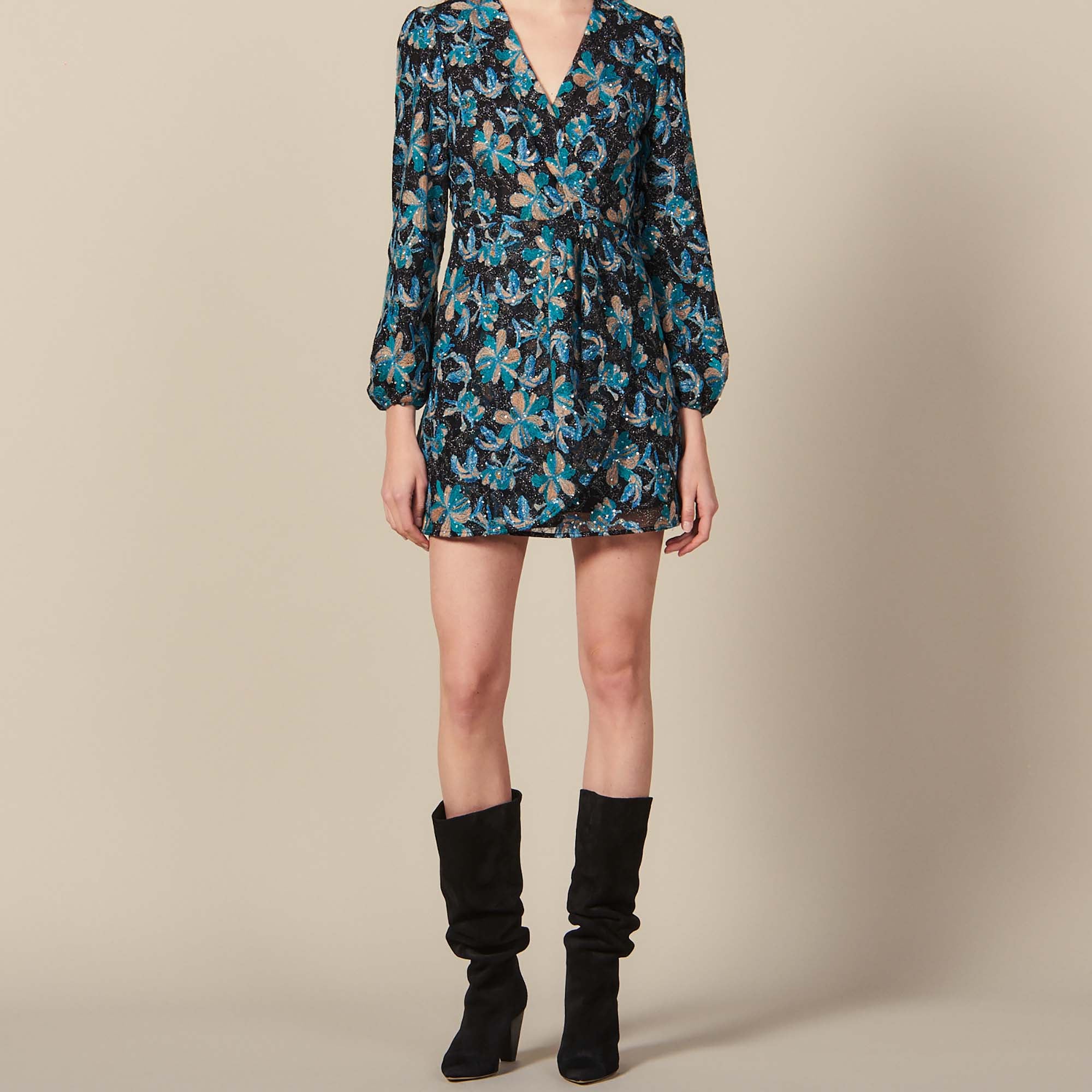 Robe en tulle brodée de sequins Sandro seconde main