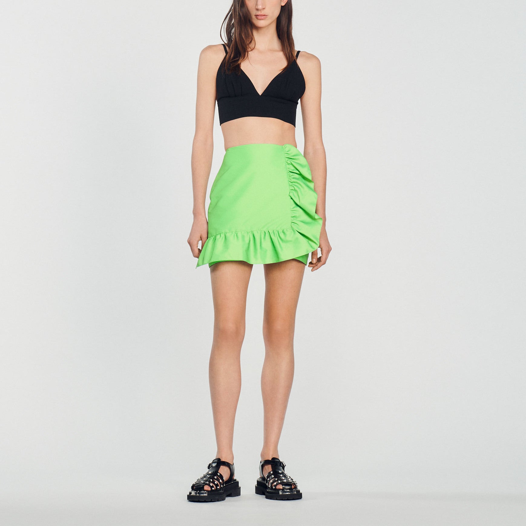 Jupe courte volantée Sandro seconde main