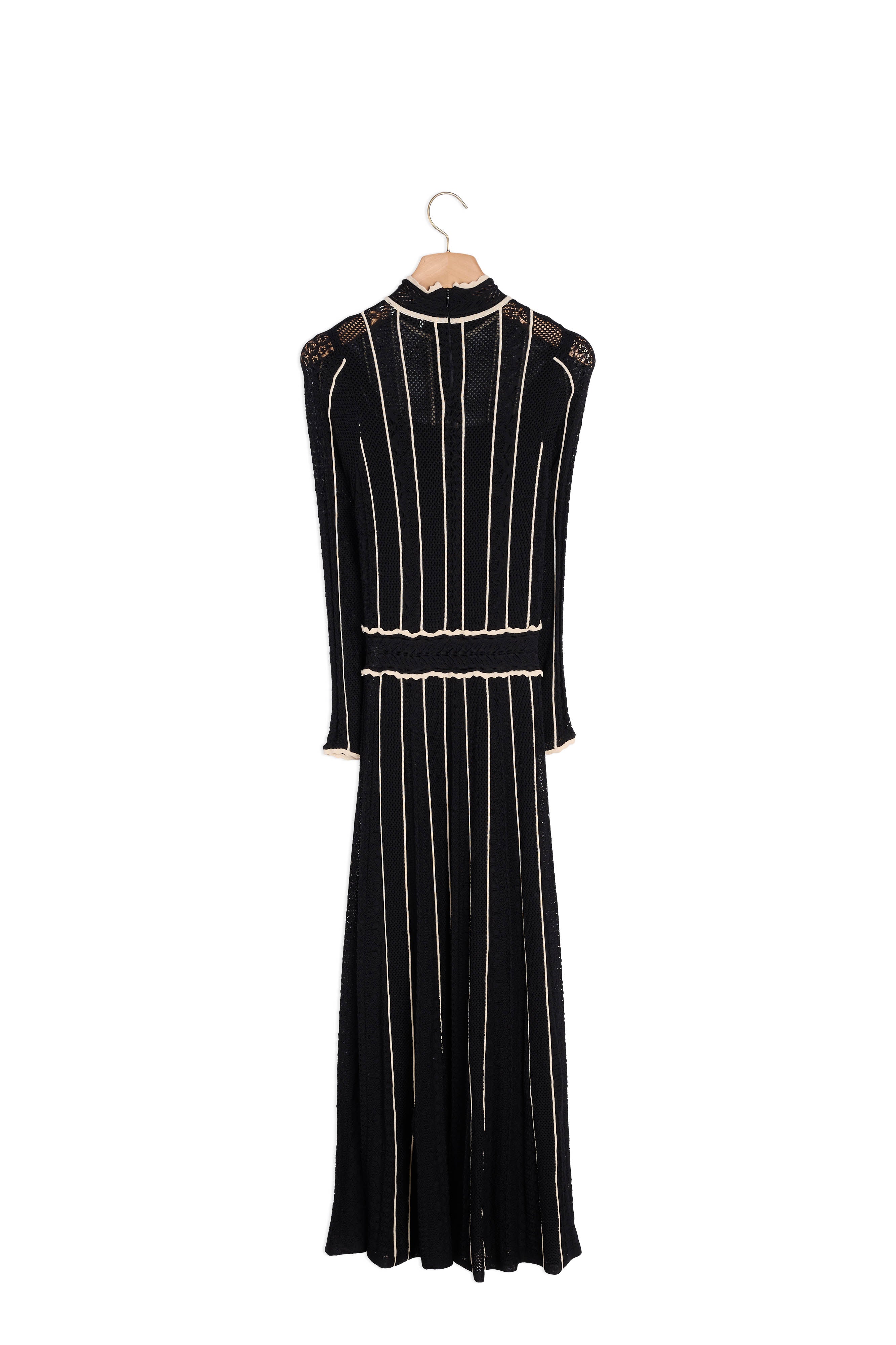 Robe longue en pointelle bicolore Sandro seconde main