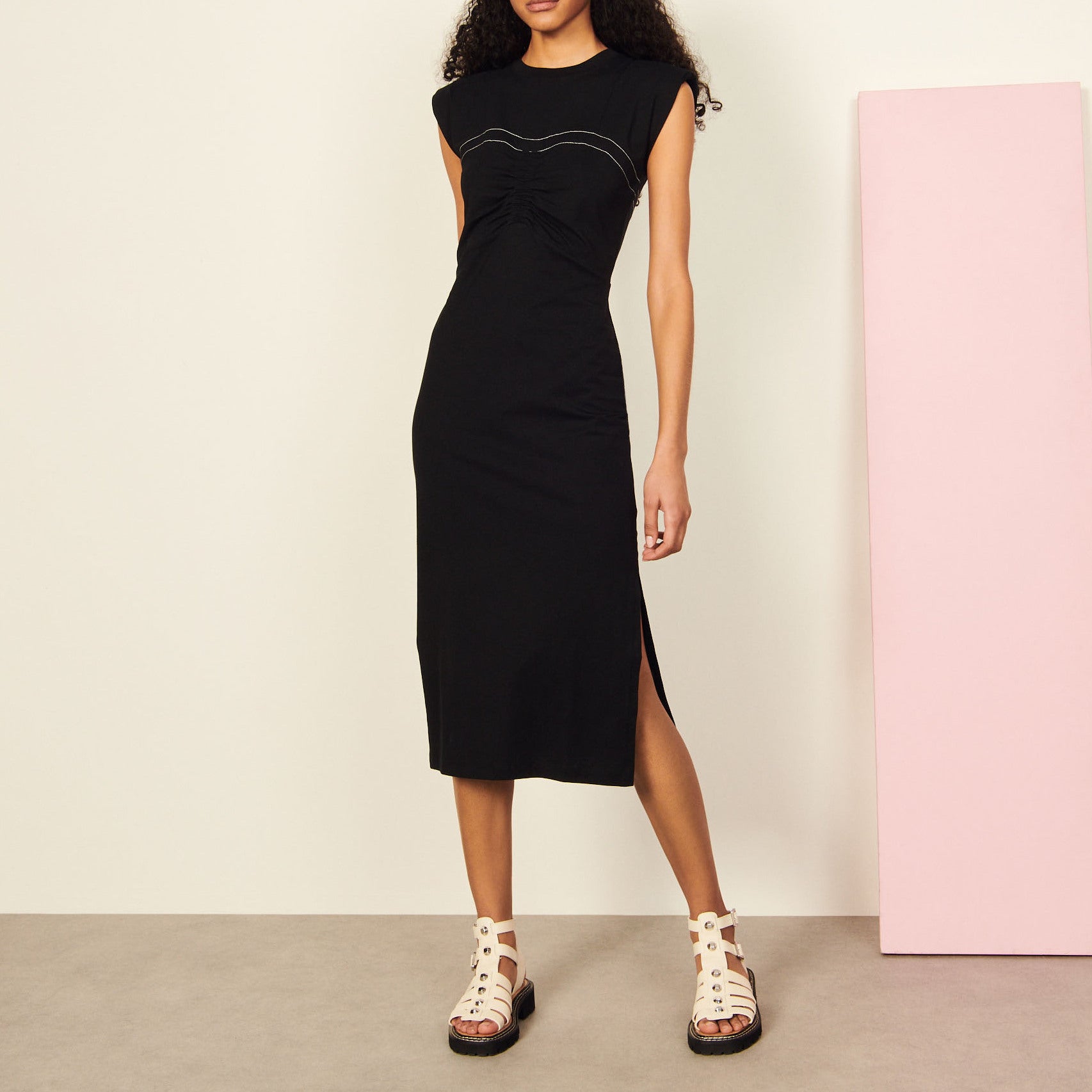 Robe froncée en coton biologique Sandro seconde main