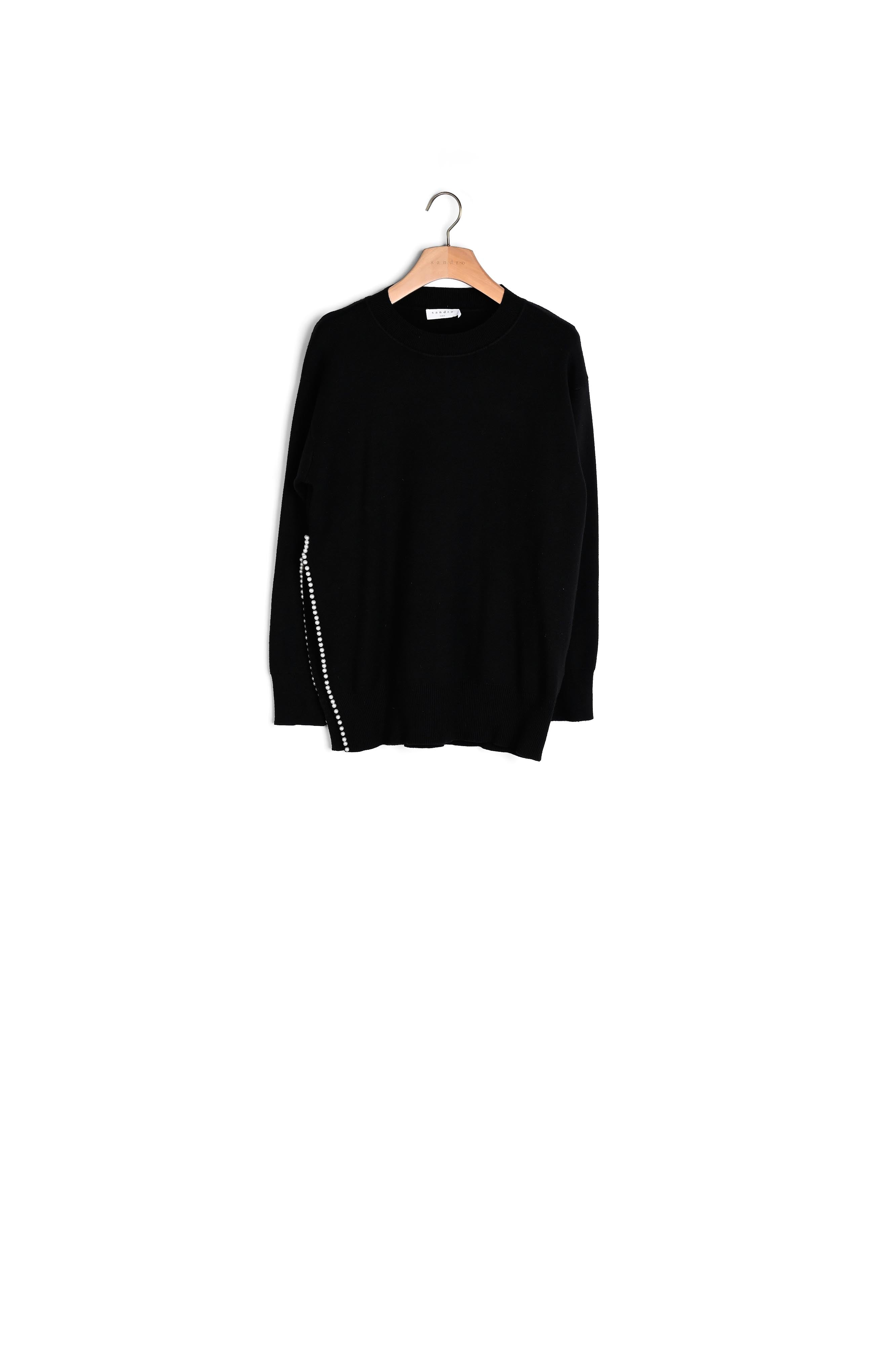 Pull avec une fente brodée de perles Sandro seconde main