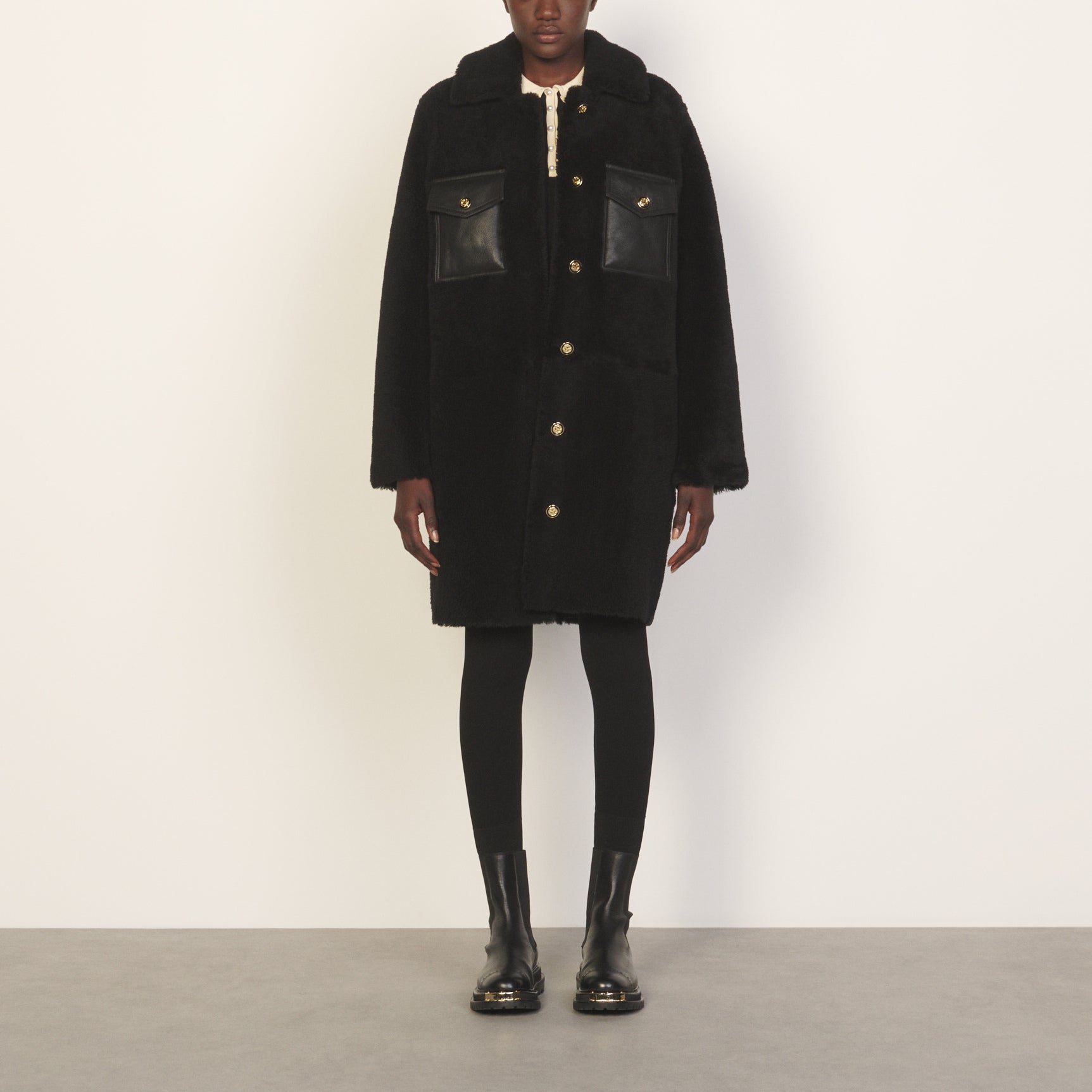 Outerwear Noir Sandro seconde main