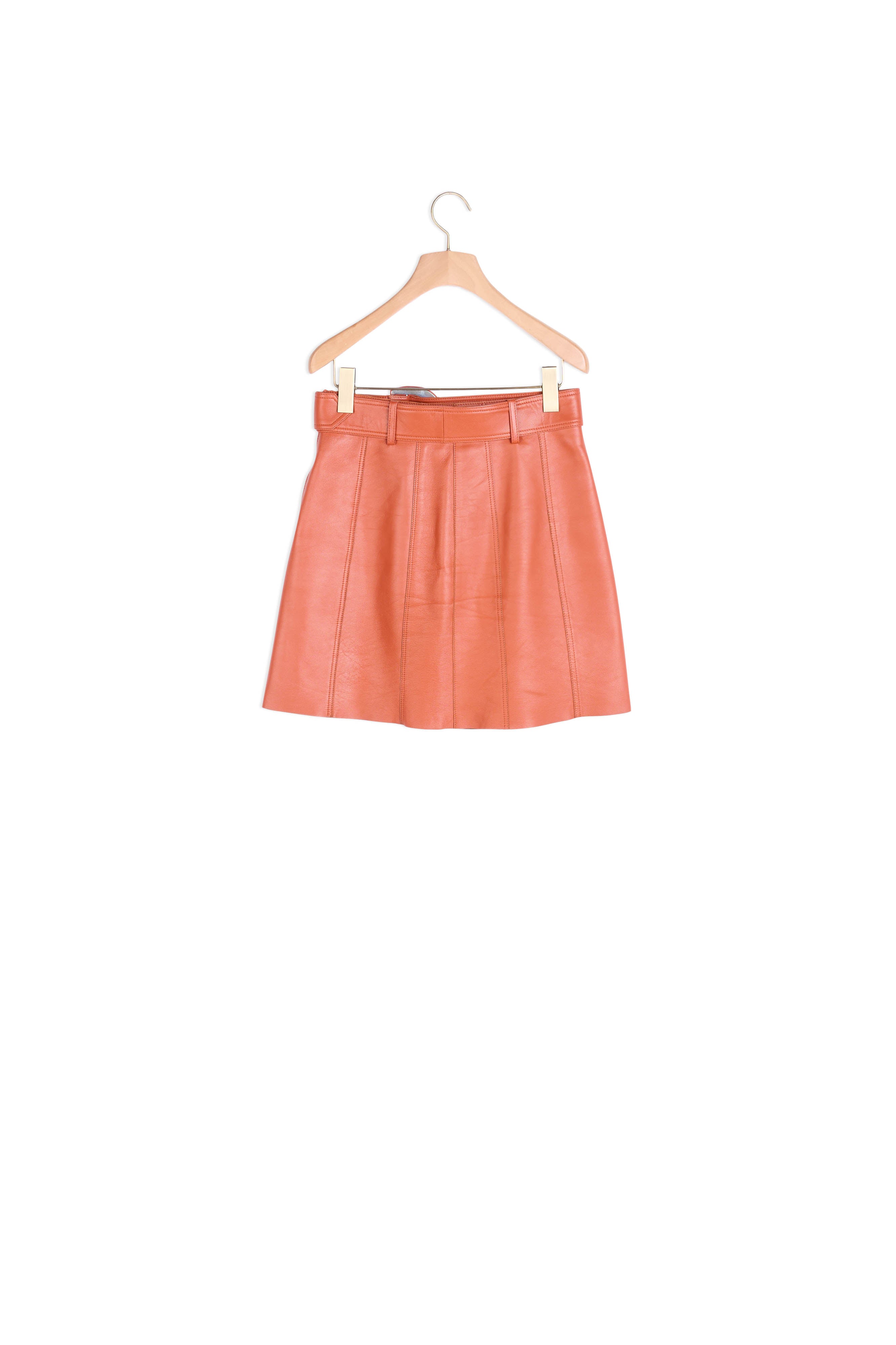 Jupe en cuir avec ceinture Sandro seconde main