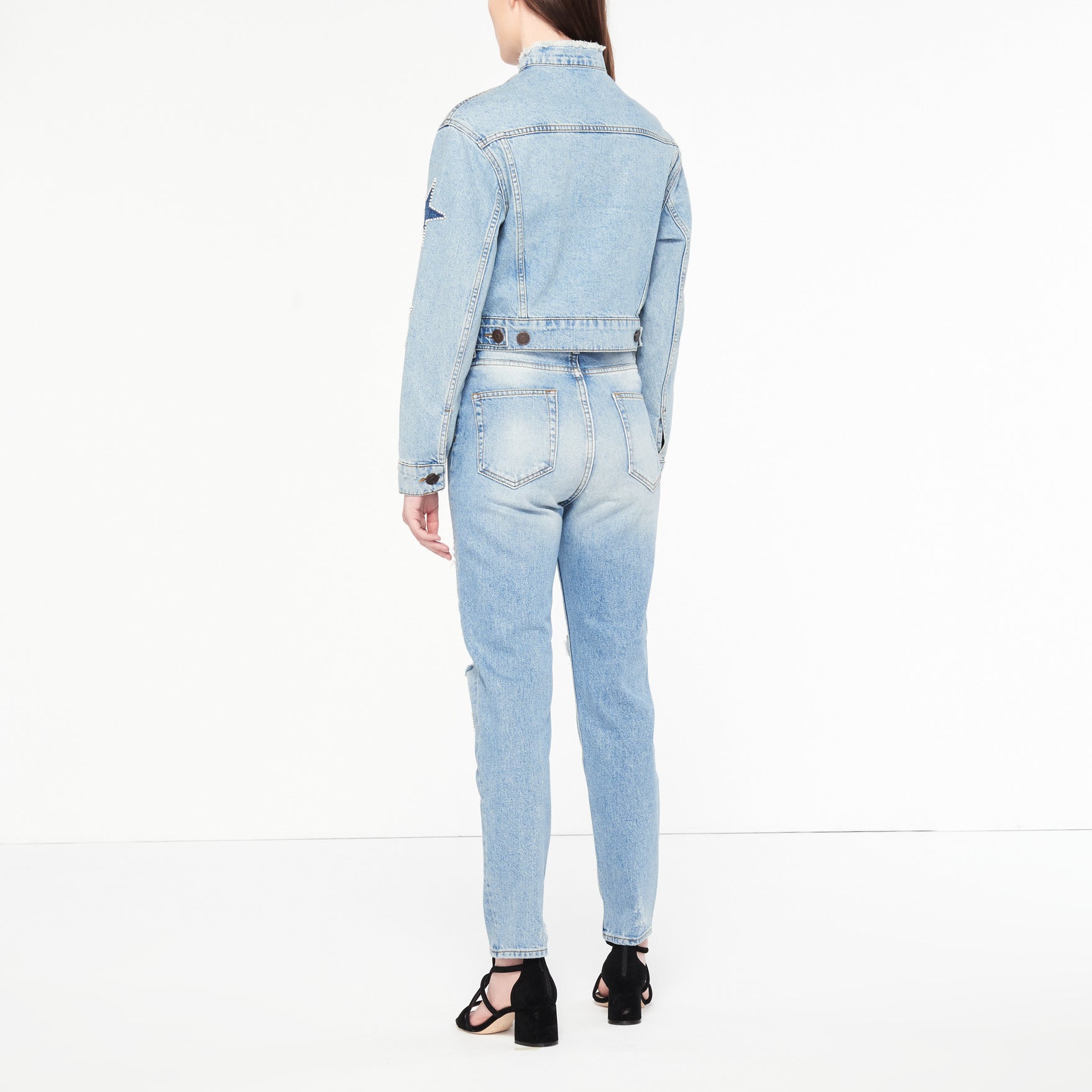 Veste courte en jeans à étoiles Sandro seconde main