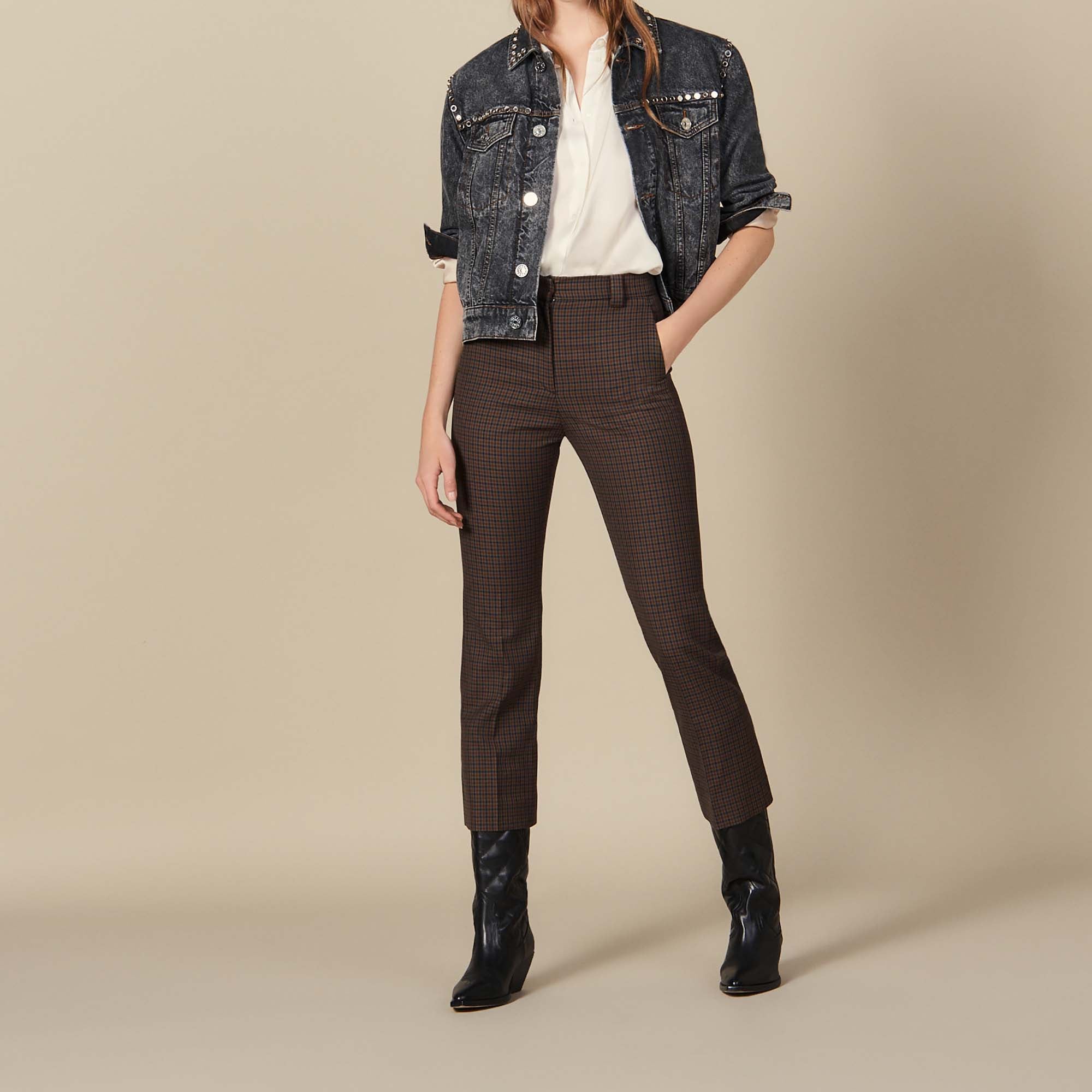 Pantalon à carreaux Sandro seconde main