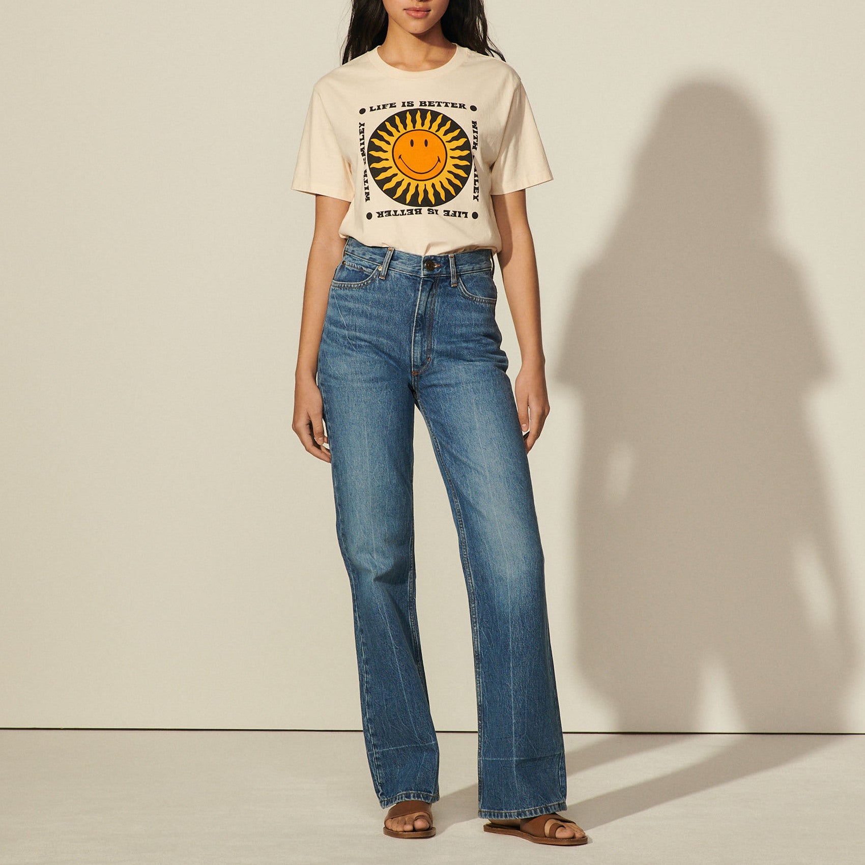 Jean délavé en coton biologique Sandro seconde main