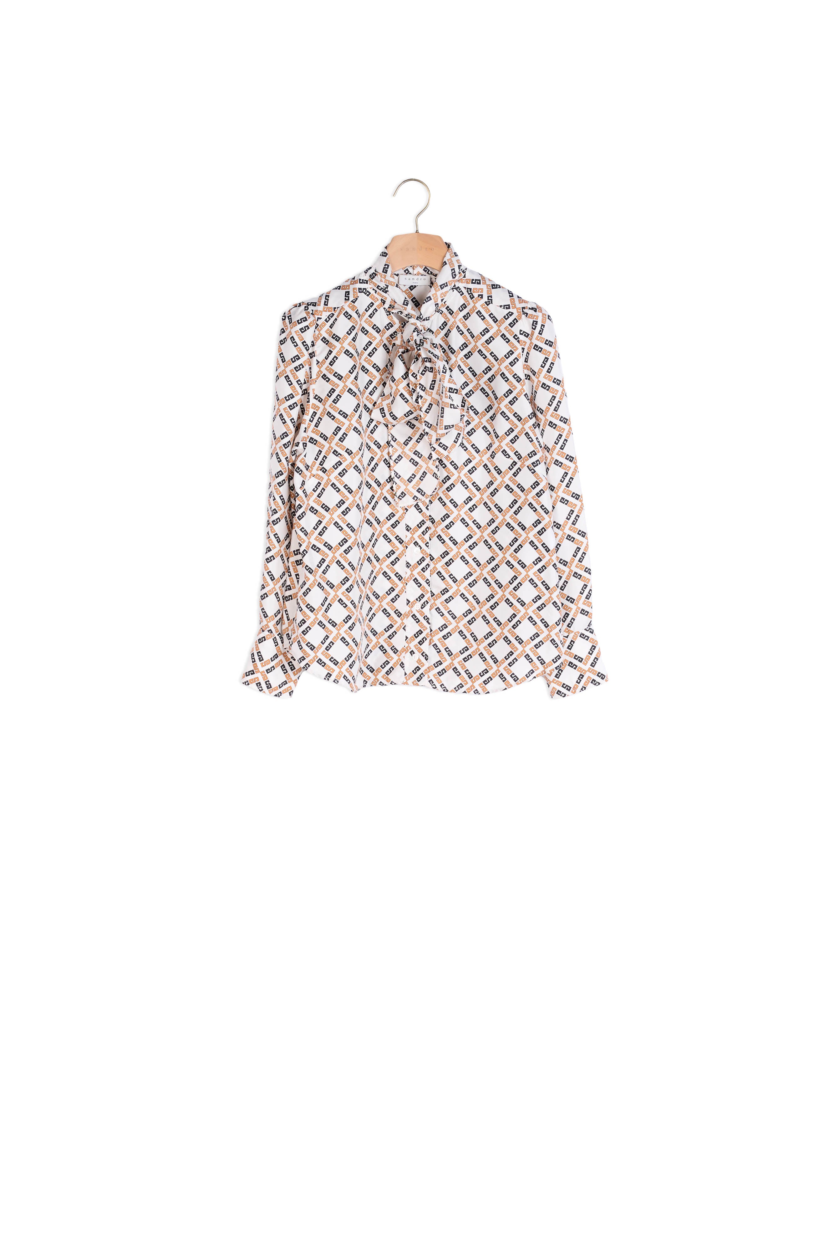Chemise imprimée en twill de soie Sandro seconde main