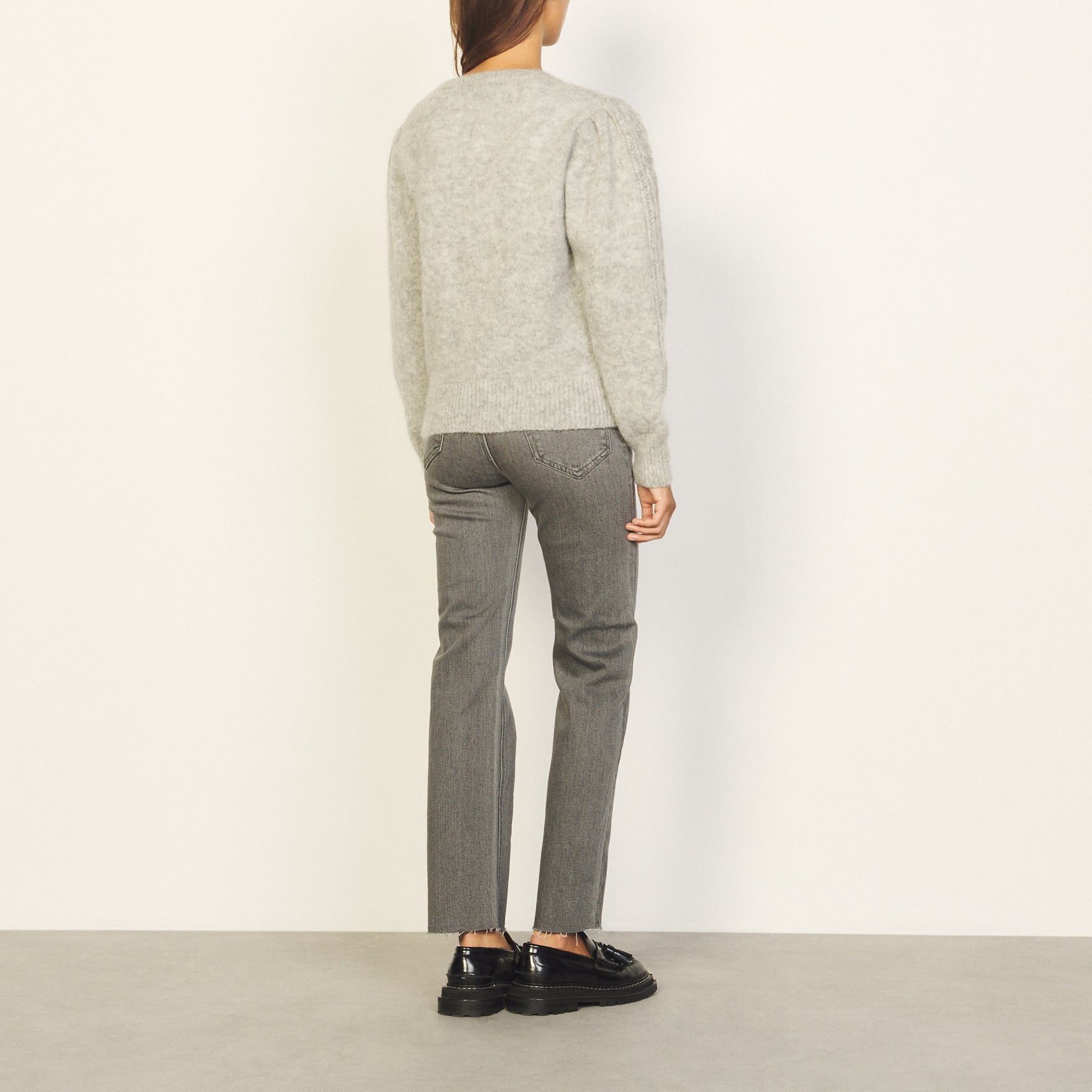 CARDIGAN Gris Chiné Sandro seconde main