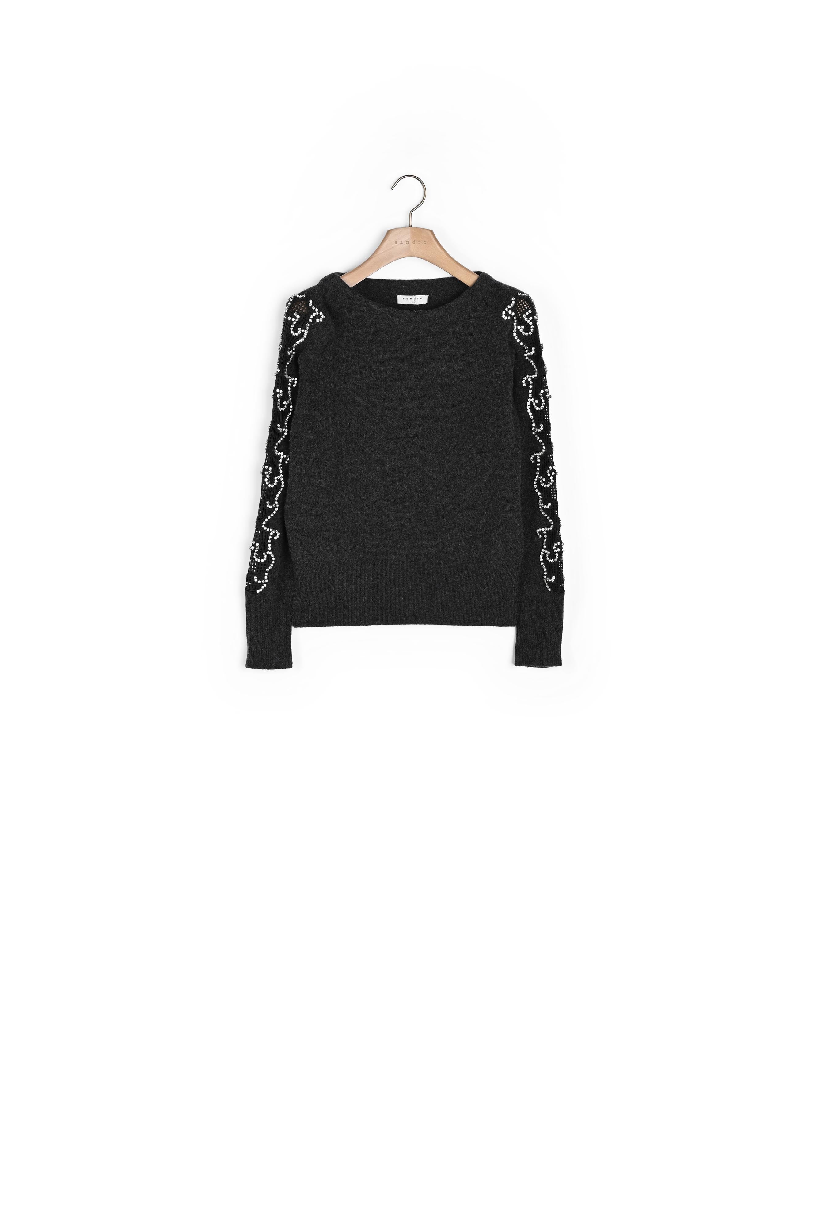 Pull orné de strass à encolure bateau Sandro seconde main