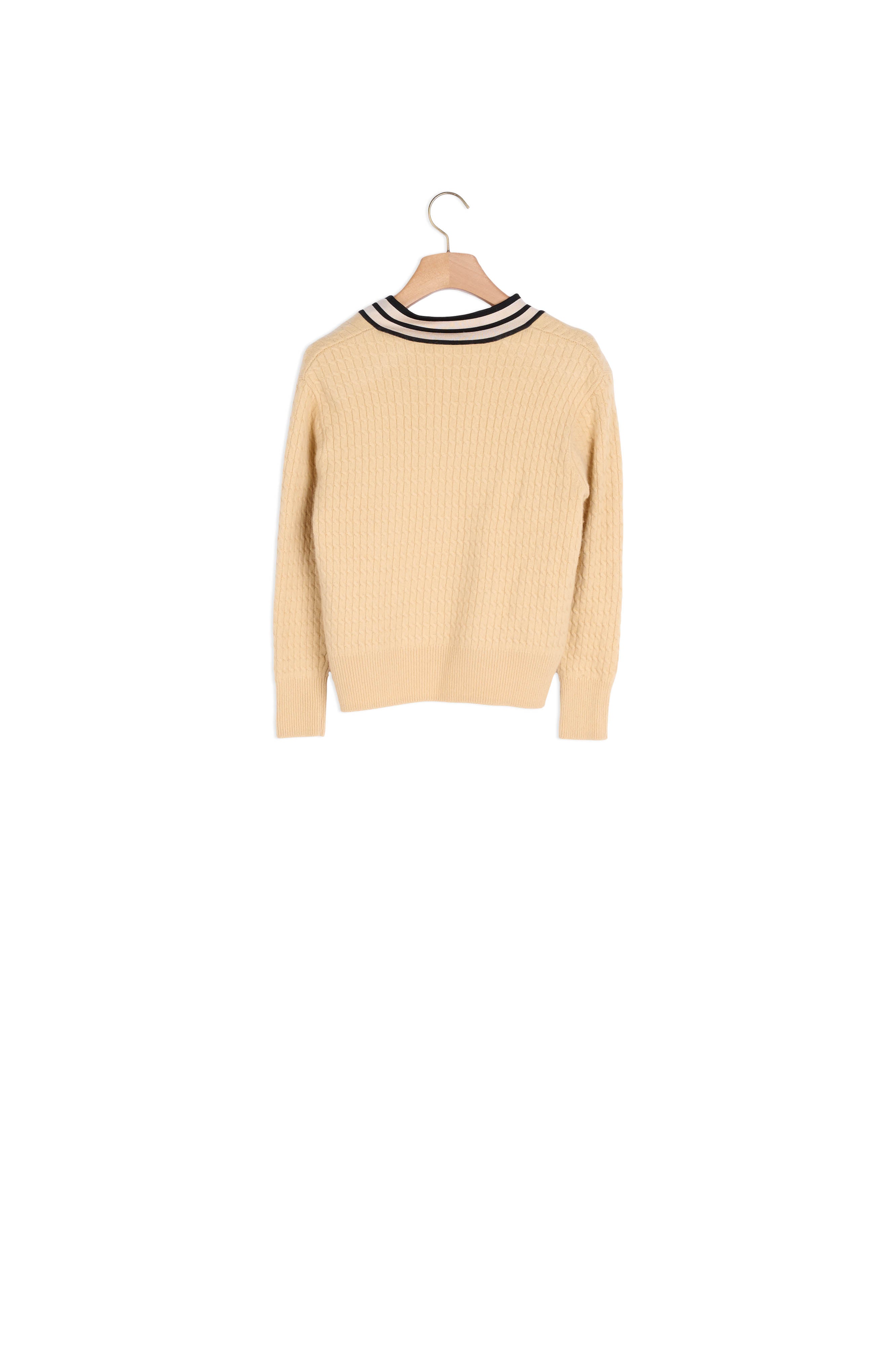 Pull oversize torsadé à encolure rayée Sandro seconde main
