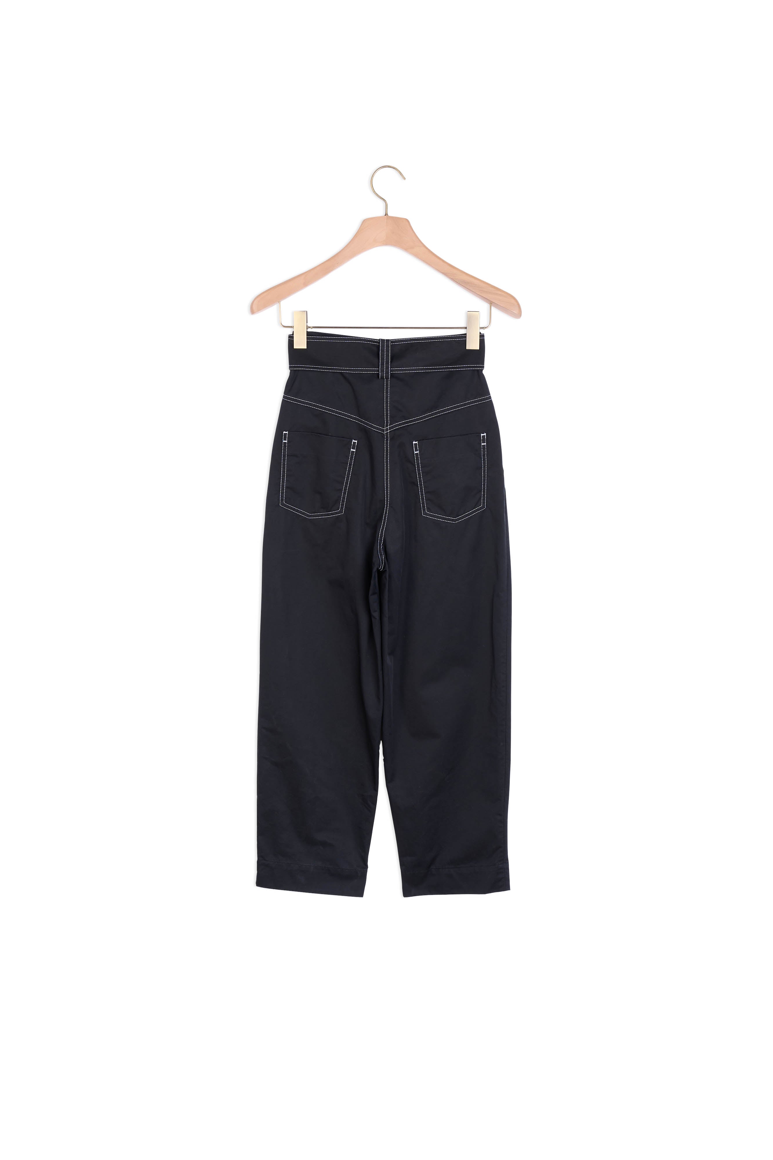 Pantalon en coton zippé et ceinturé Sandro seconde main