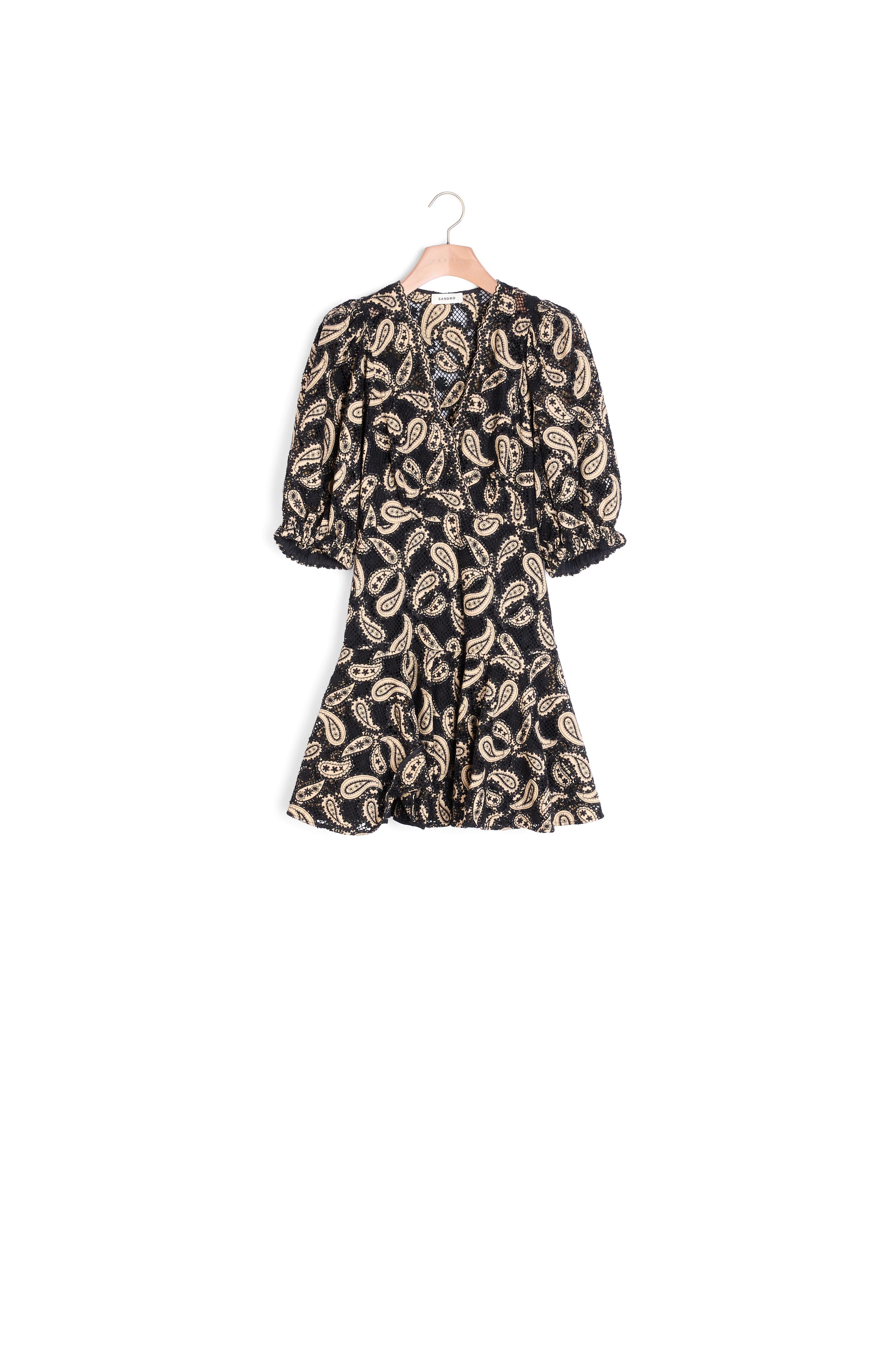 Robe courte en guipure motifs paisley Sandro seconde main