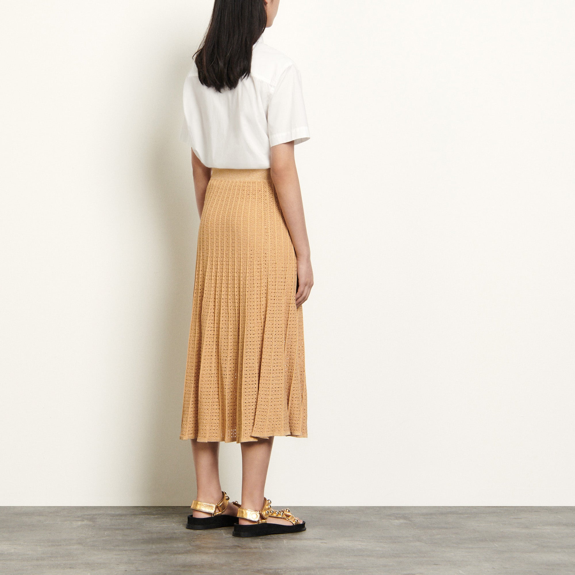 Jupe longue en pointelle fantaisie Sandro seconde main