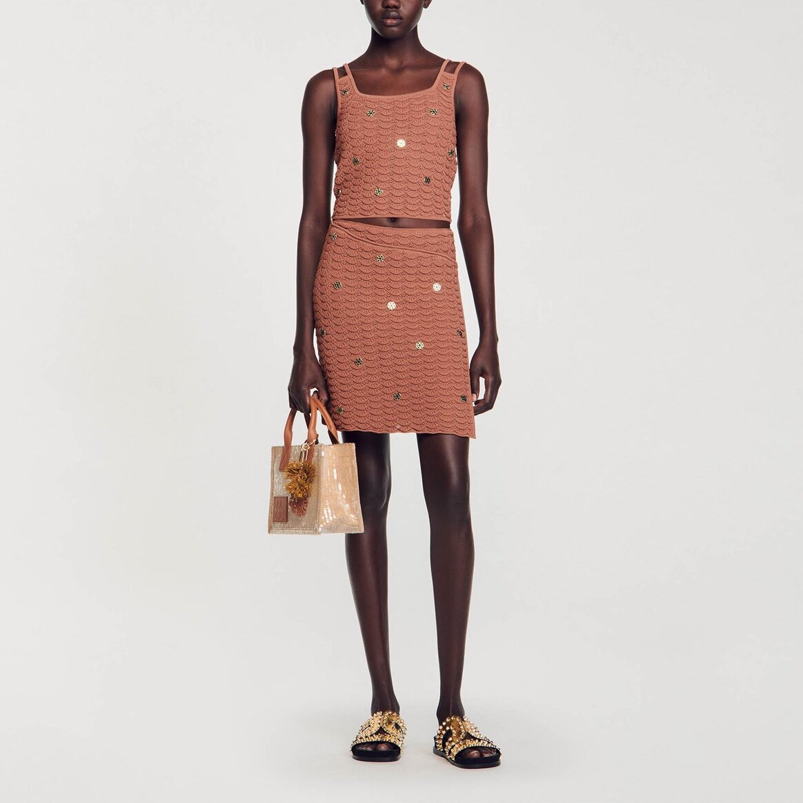 Top court en Maille à pièces Sandro seconde main