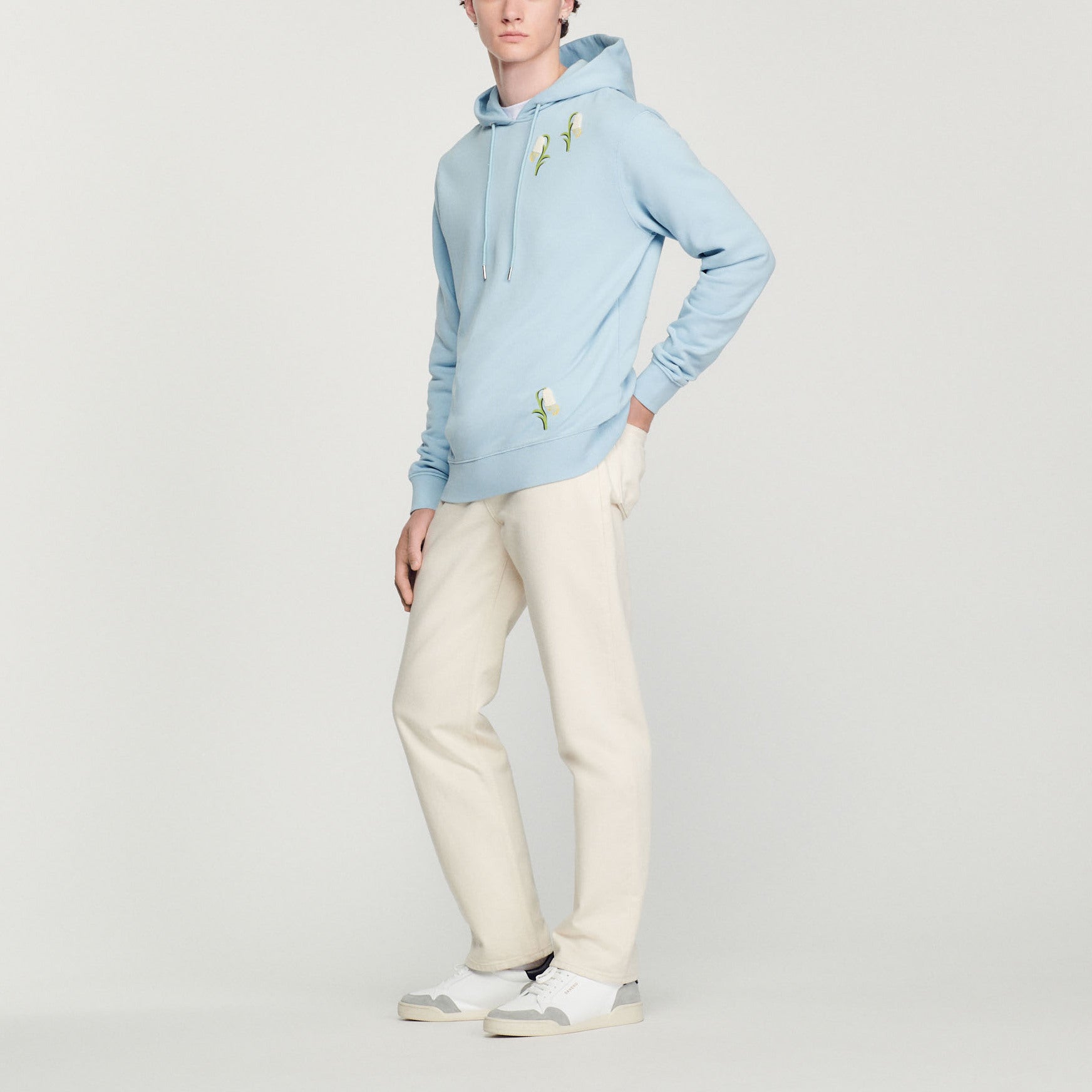 Hoodie à capuche et broderies muguets Sandro seconde main