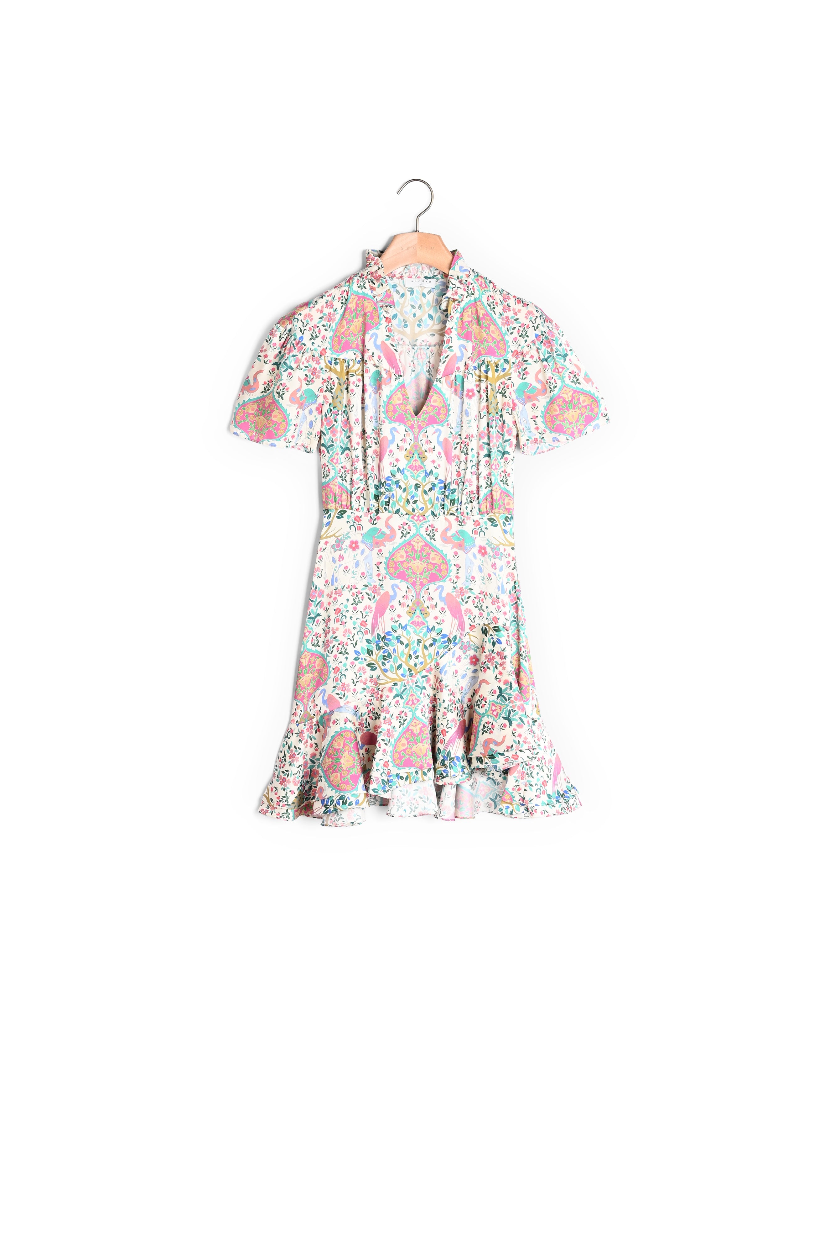 Robe courte imprimée à volants Sandro seconde main