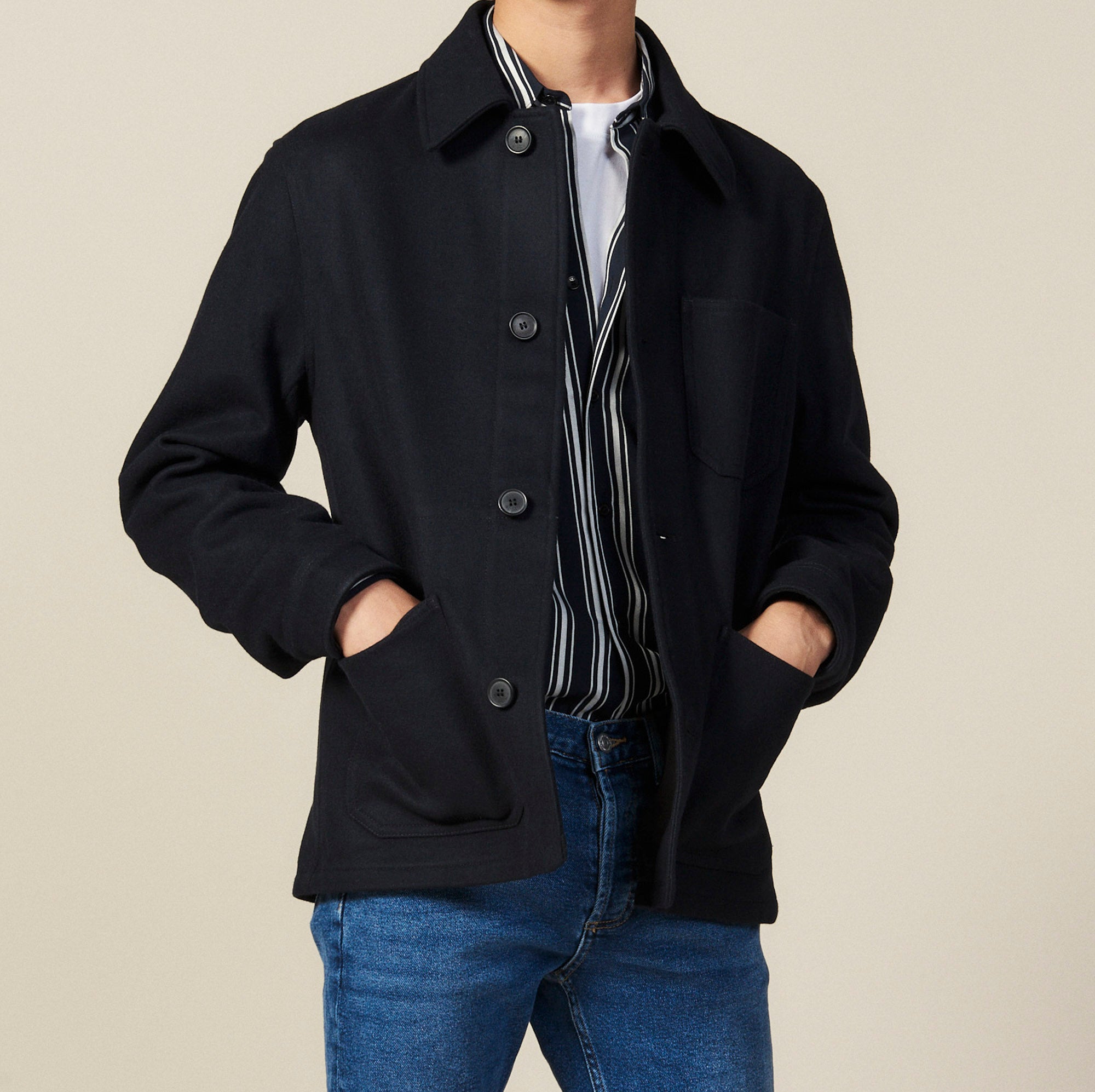 Veste en drap de laine Sandro seconde main