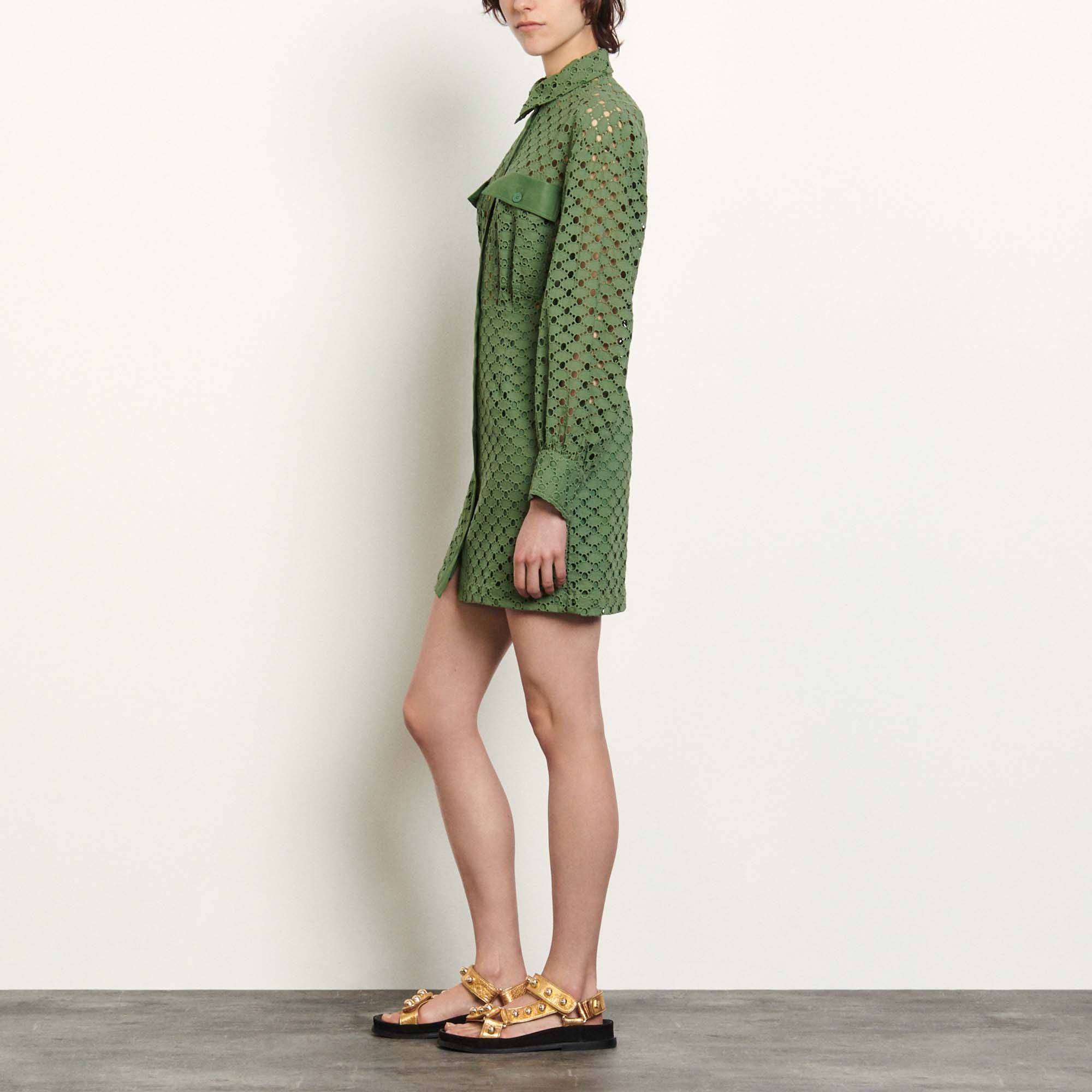 Robe Chemise en broderie anglaise Sandro seconde main