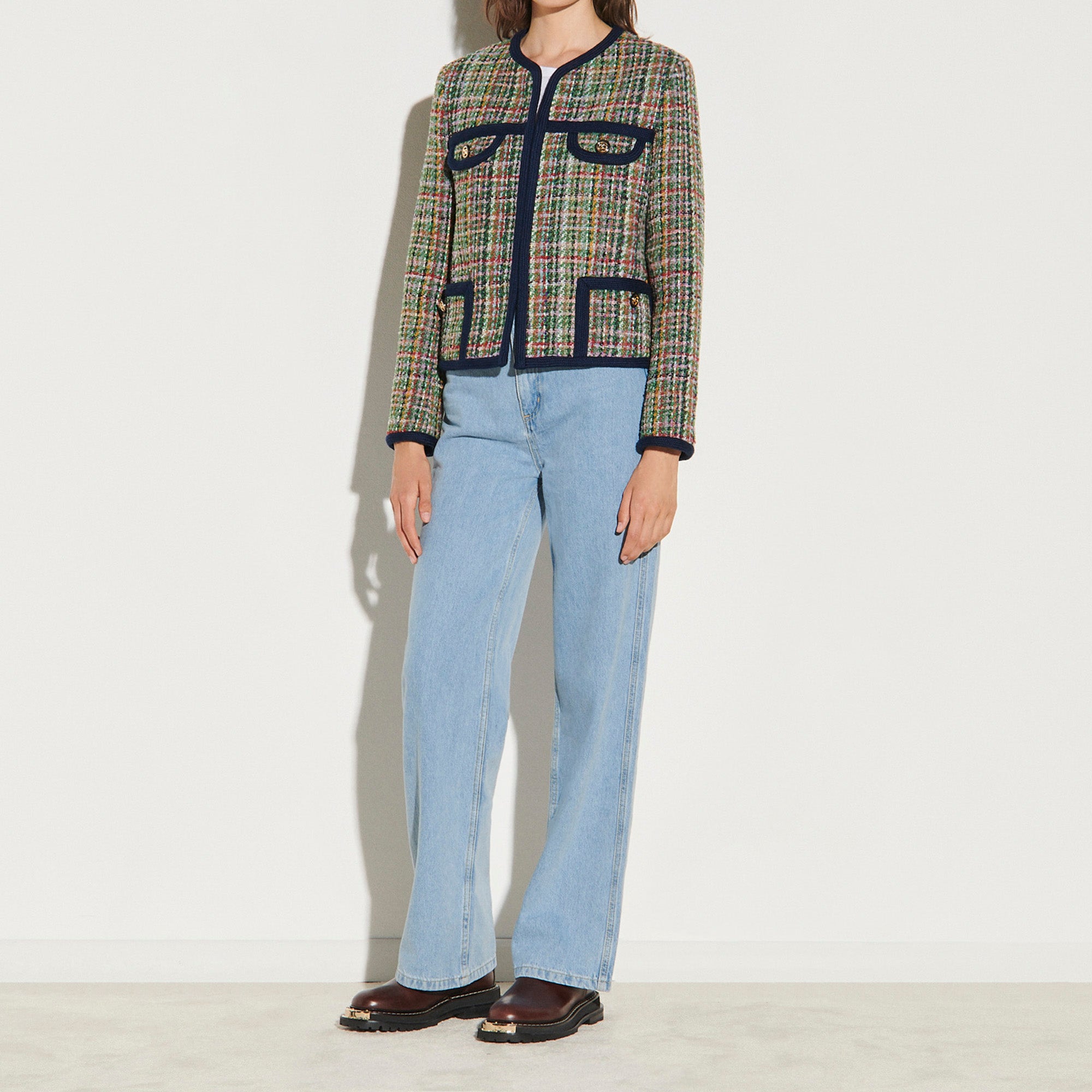 Veste en tweed multicolore Sandro seconde main