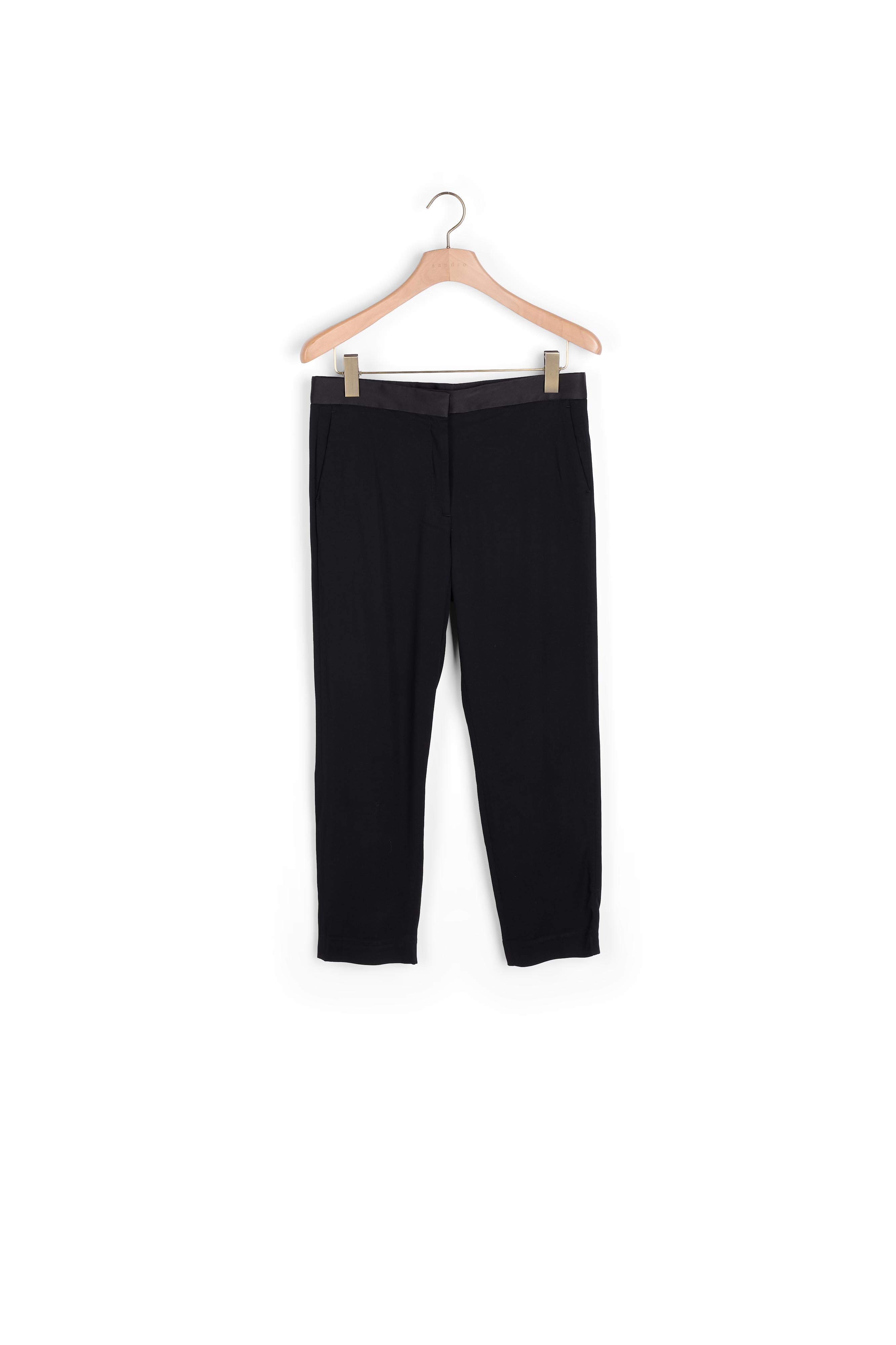 Pantalon avec empiècement de satin Sandro seconde main