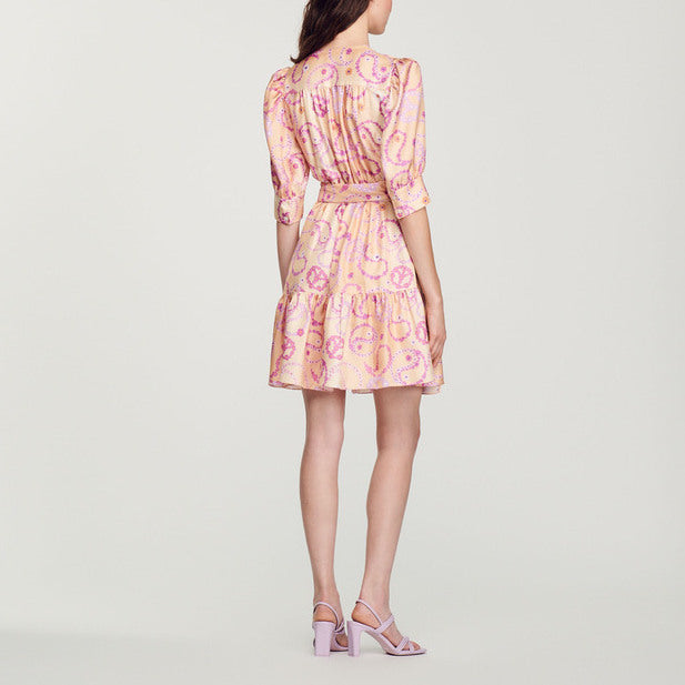 Robe en soie imprimé  Peace&Love Sandro seconde main