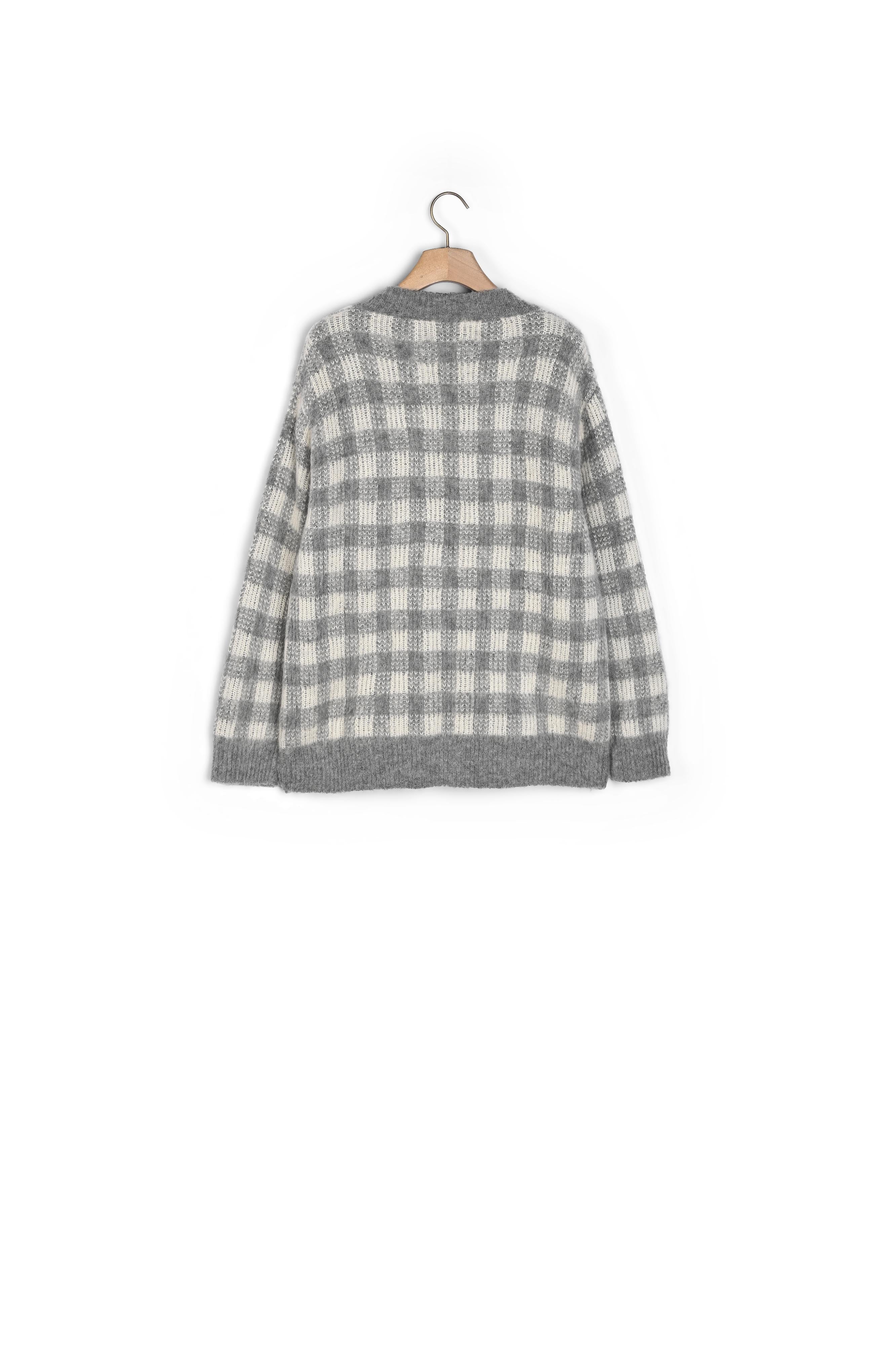 Cardigan jacquard carreaux Sandro seconde main