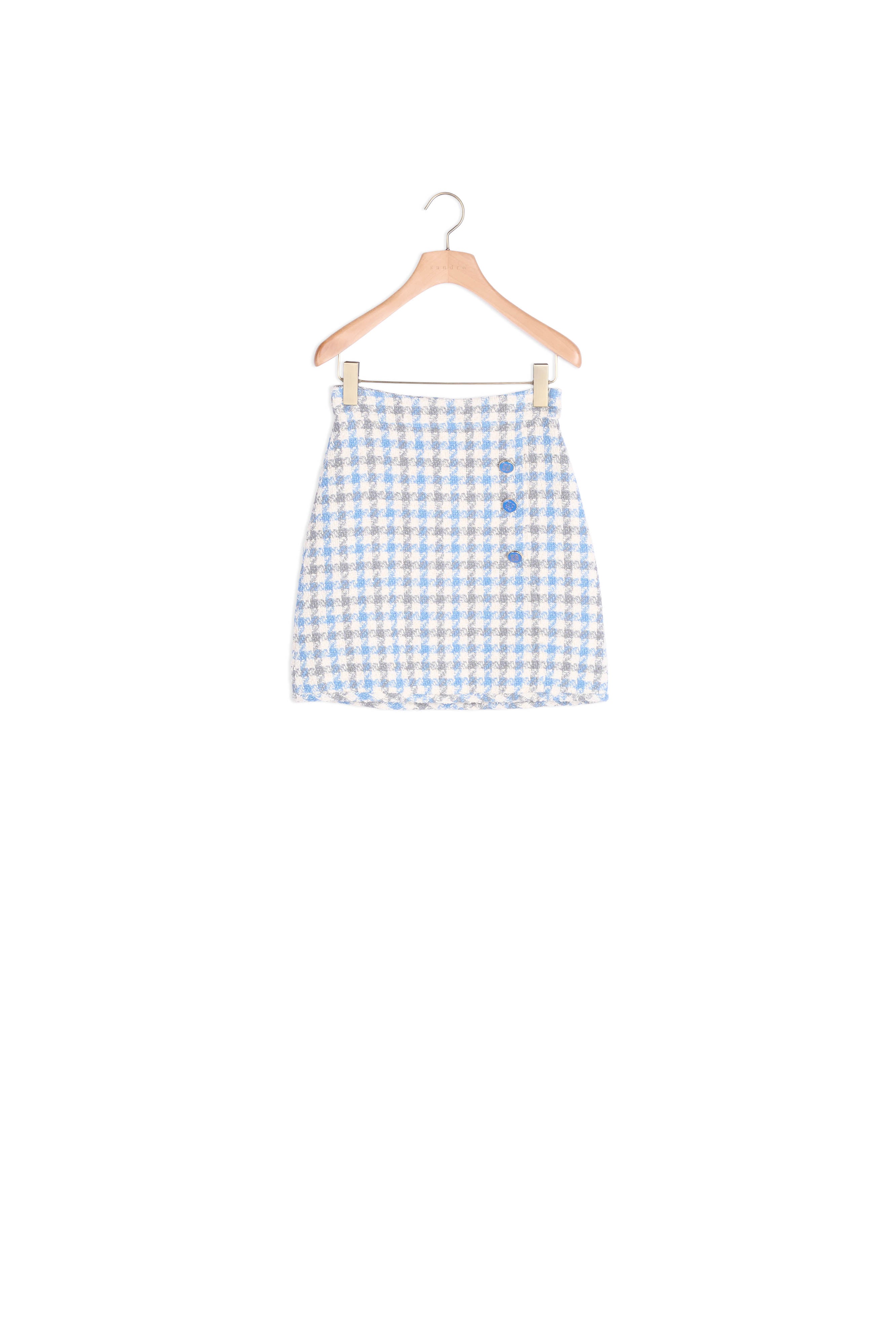 Jupe courte en tweed pied de coq Sandro seconde main