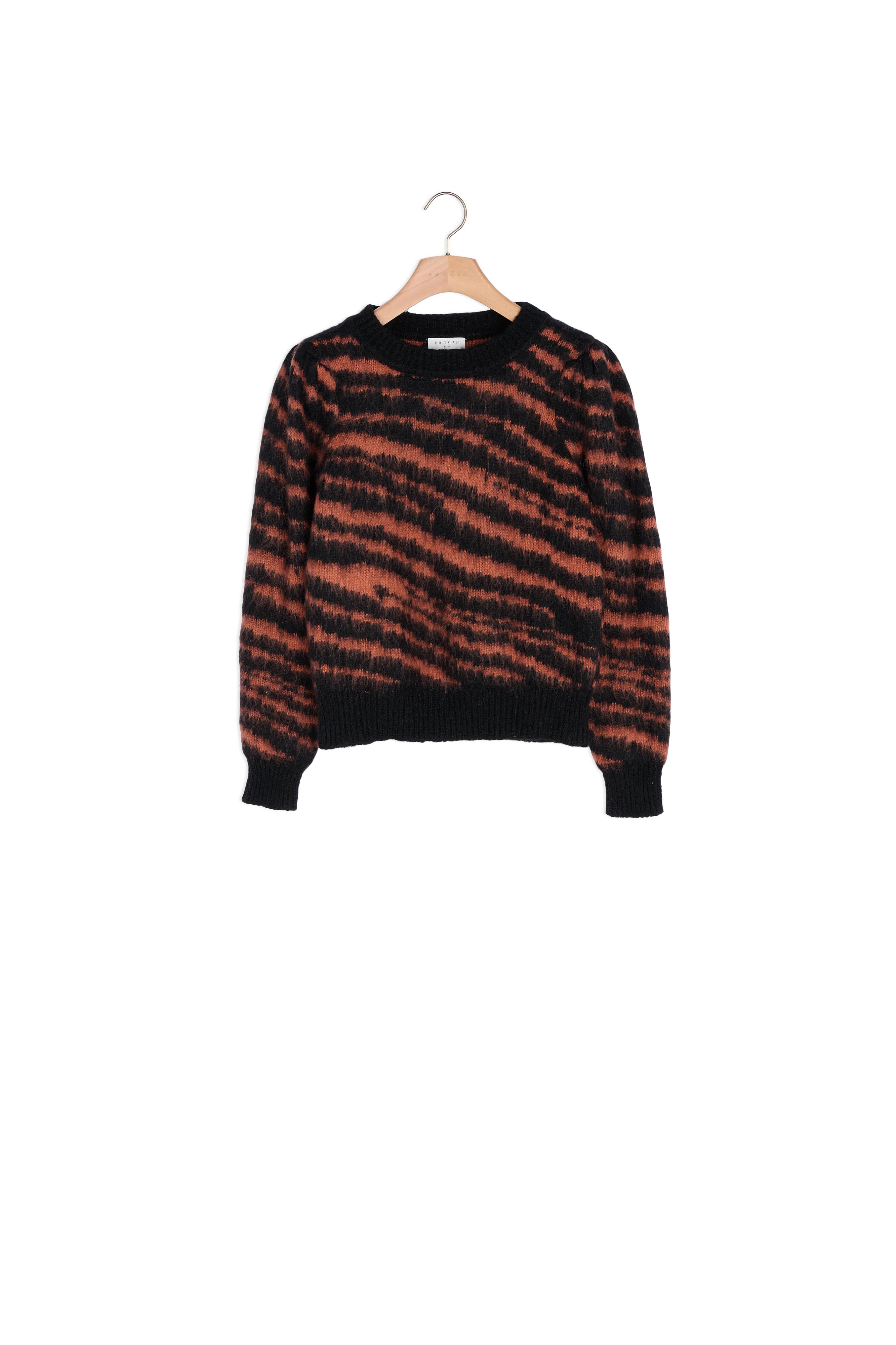 Pull poilu à jacquard zébré Sandro seconde main