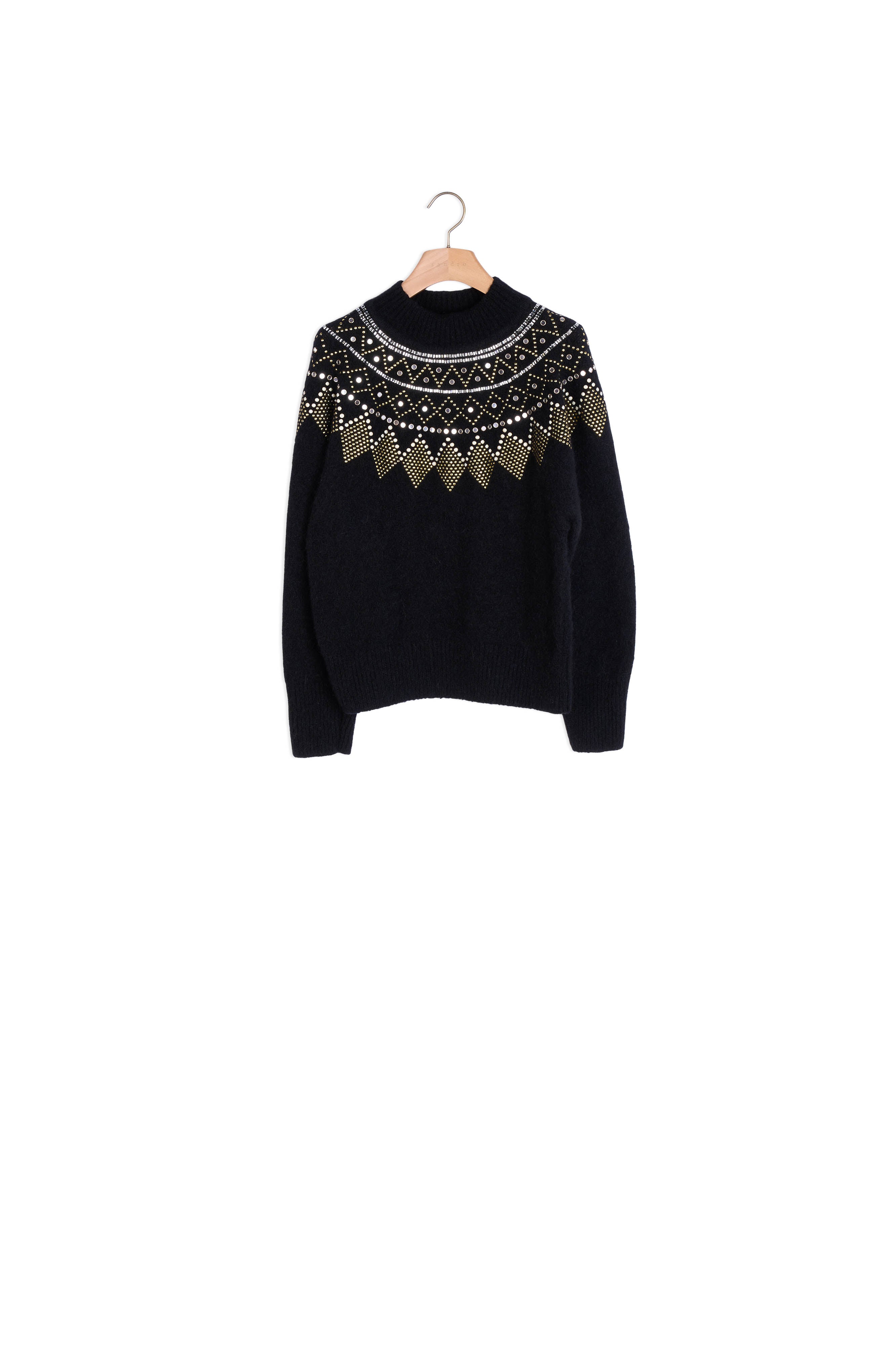 Pull plastron fantaisie à studs Sandro seconde main
